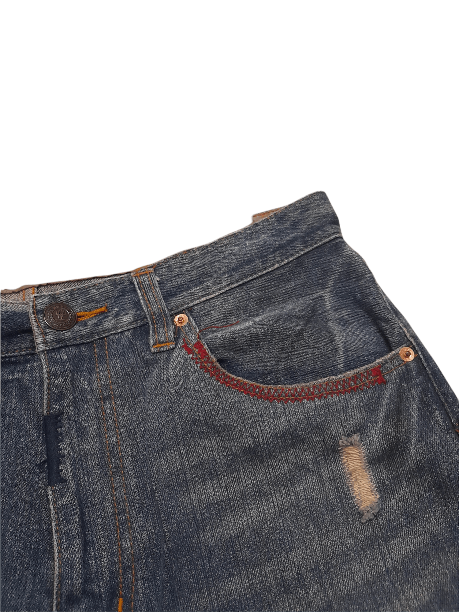 Japanese Brand Buden Japan Art Shashiko Denim Distressed (D693) W34 Size US 34 / EU 50 - 7 Thumbnail