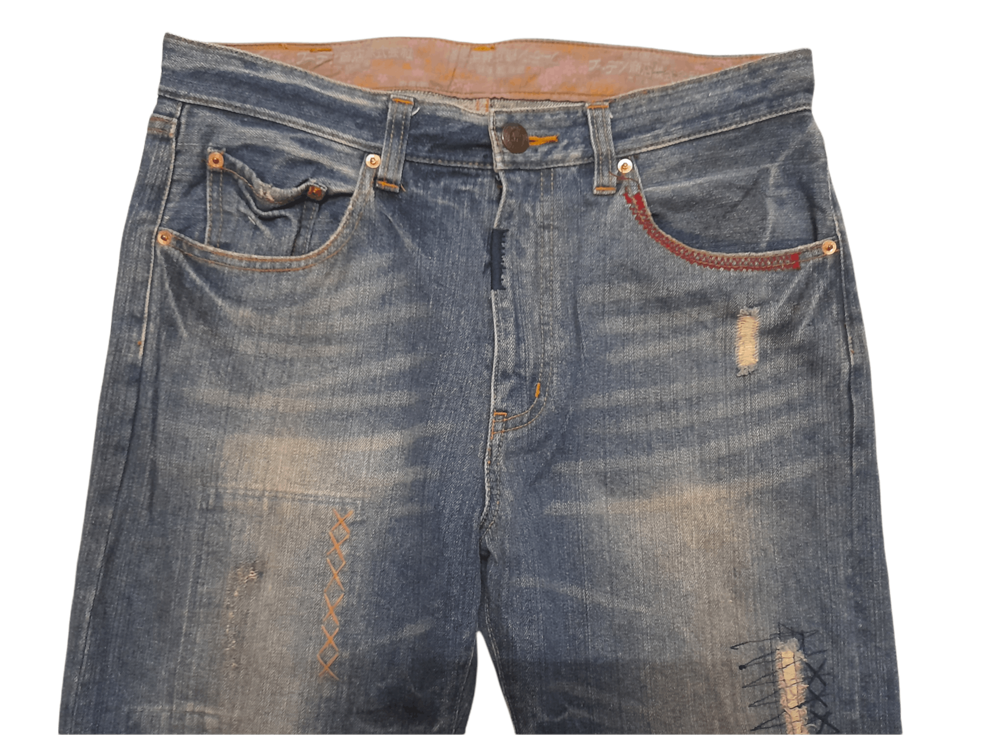 Japanese Brand Buden Japan Art Shashiko Denim Distressed (D693) W34 Size US 34 / EU 50 - 5 Thumbnail