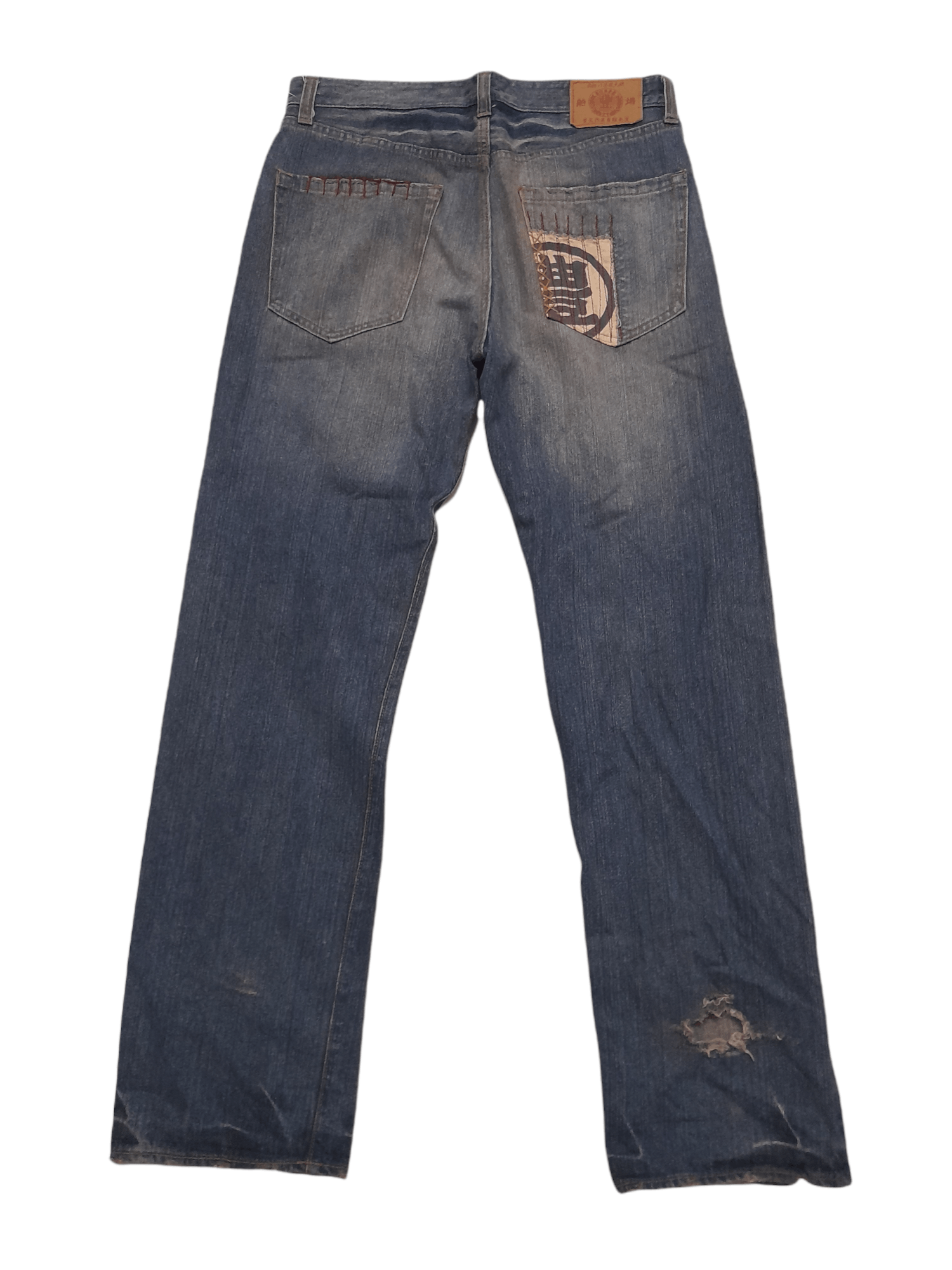 Japanese Brand Buden Japan Art Shashiko Denim Distressed (D693) W34 Size US 34 / EU 50 - 1 Thumbnail