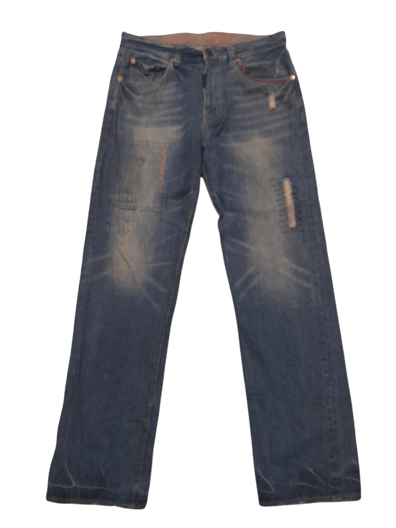 Japanese Brand Buden Japan Art Shashiko Denim Distressed (D693) W34 Size US 34 / EU 50 - 2 Thumbnail