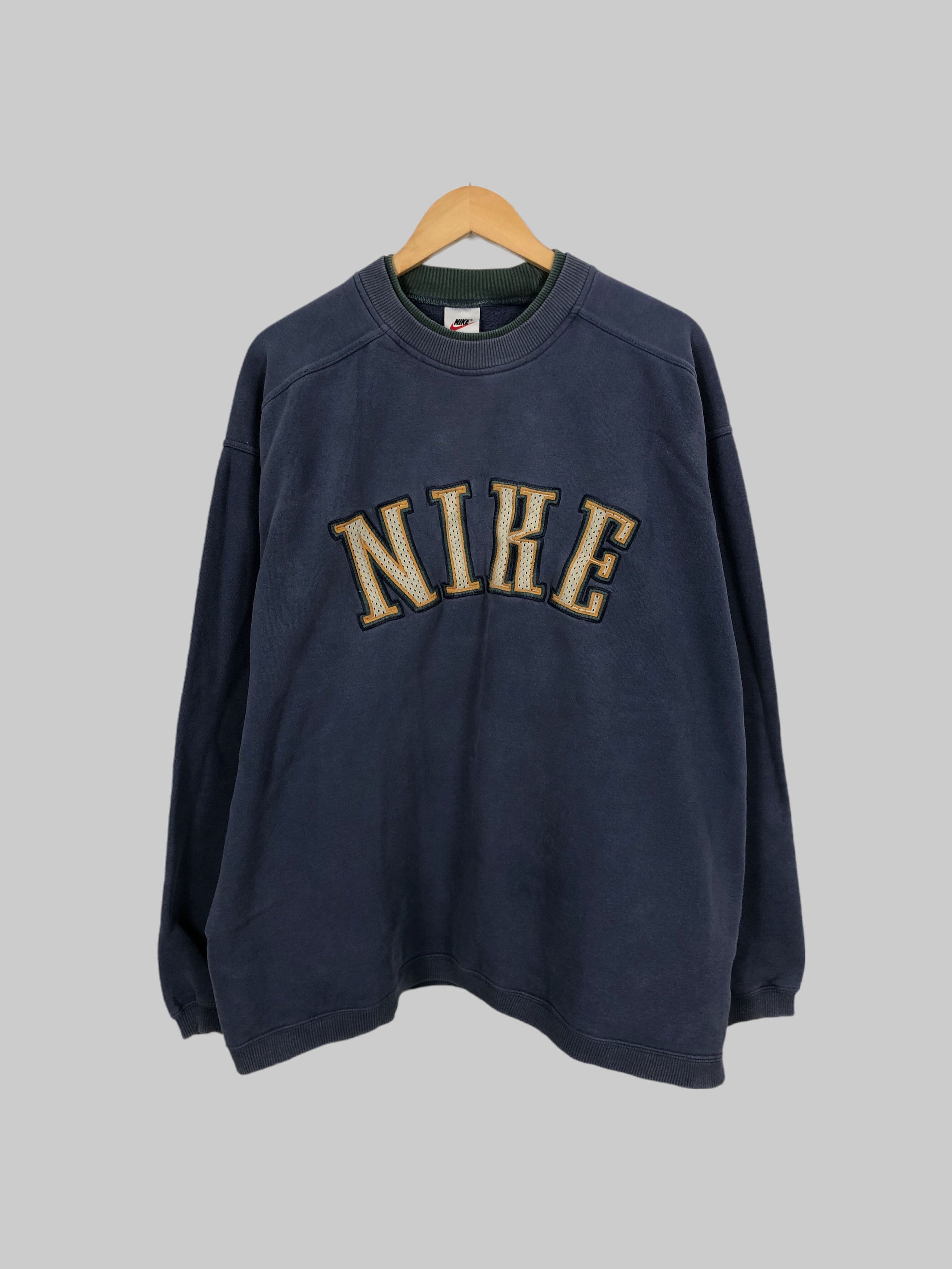 Nike Vintage 90s Nike Center Big Logo sweatshirts thrashed Size US XL / EU 56 / 4 - 1 Thumbnail