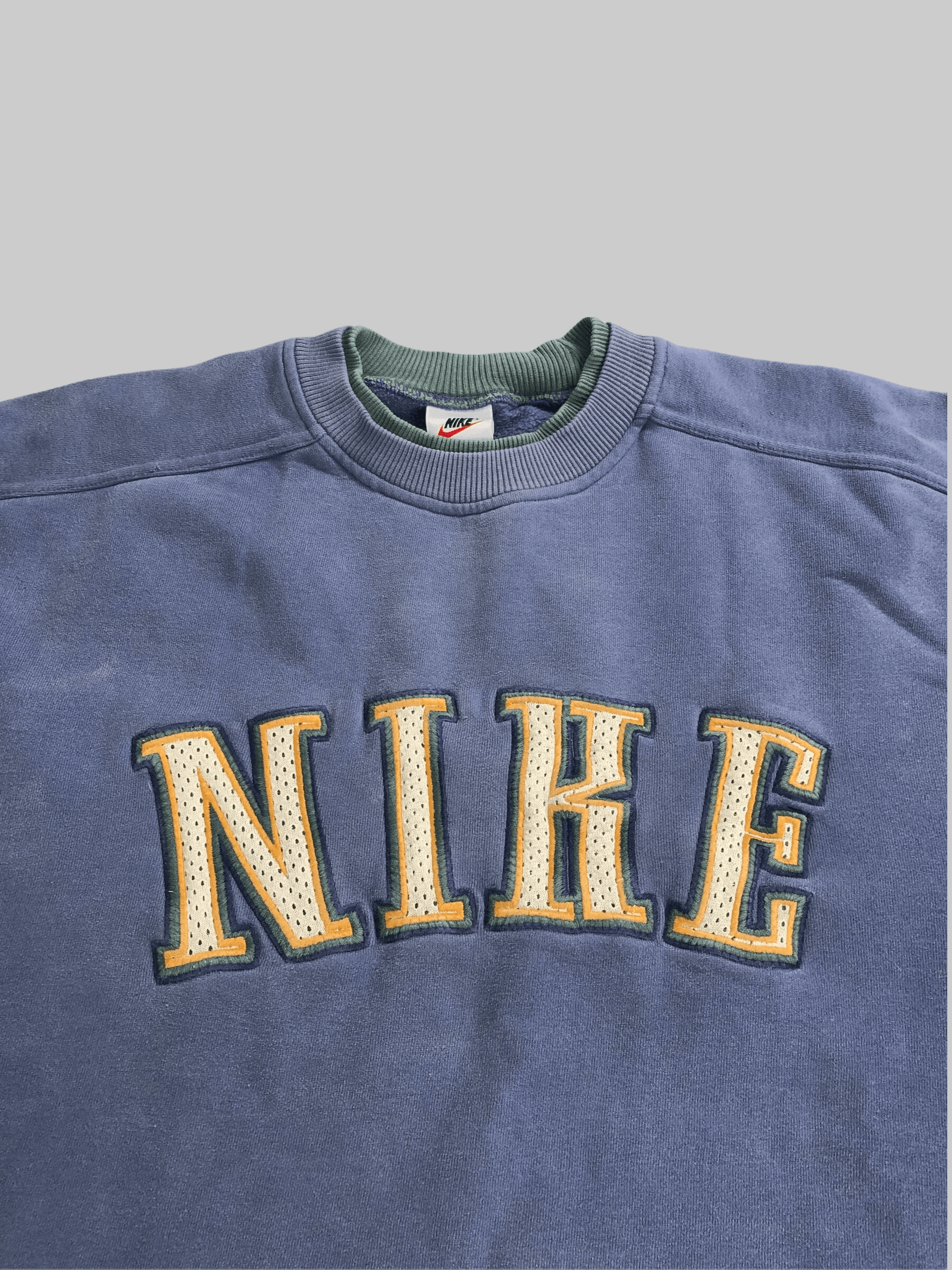 Nike Vintage 90s Nike Center Big Logo sweatshirts thrashed Size US XL / EU 56 / 4 - 3 Thumbnail