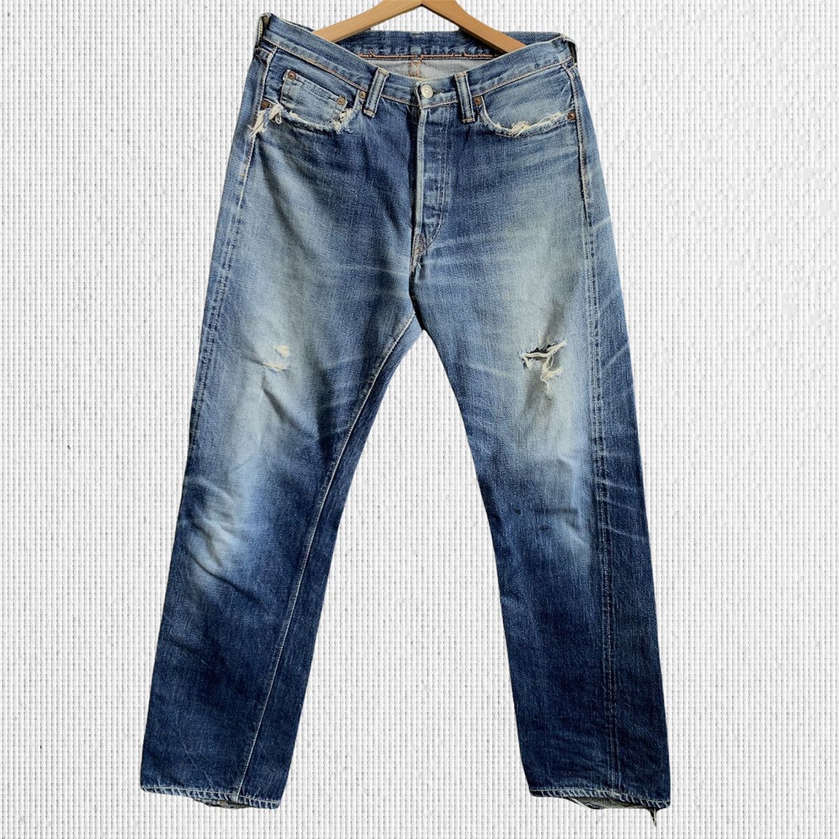 Full Count & Co. Osaka Full Count Selvedge Distressed Denim Jeans Size US 31 - 1 Thumbnail