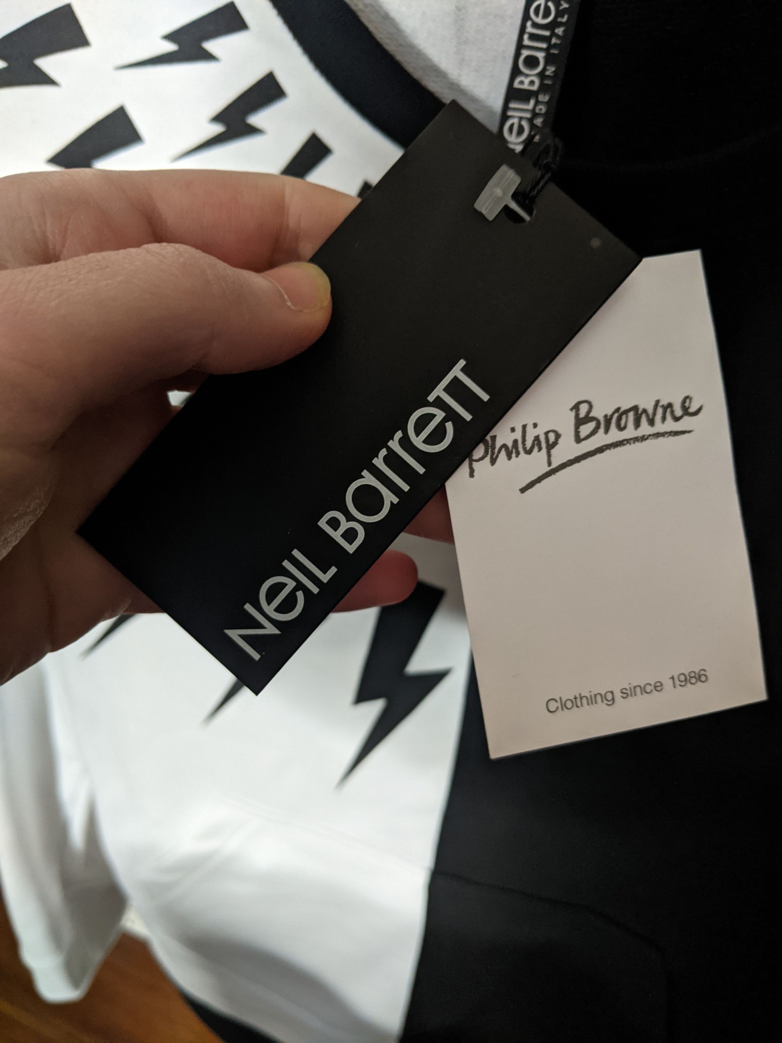 Neil Barrett Half & half b/w lightning sweatshirt NWT Size US M / EU 48-50 / 2 - 7 Thumbnail