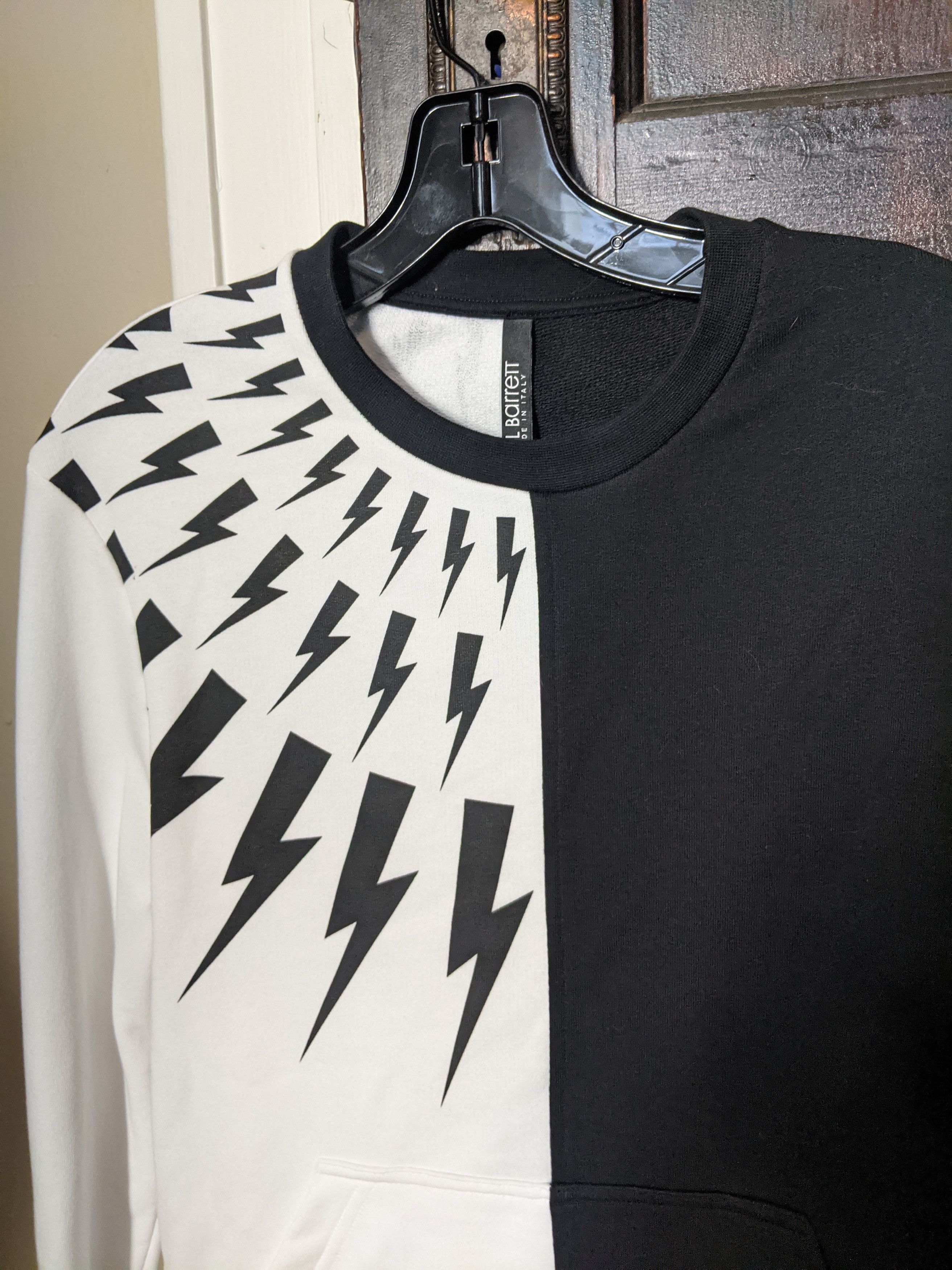 Neil Barrett Half & half b/w lightning sweatshirt NWT Size US M / EU 48-50 / 2 - 11 Thumbnail