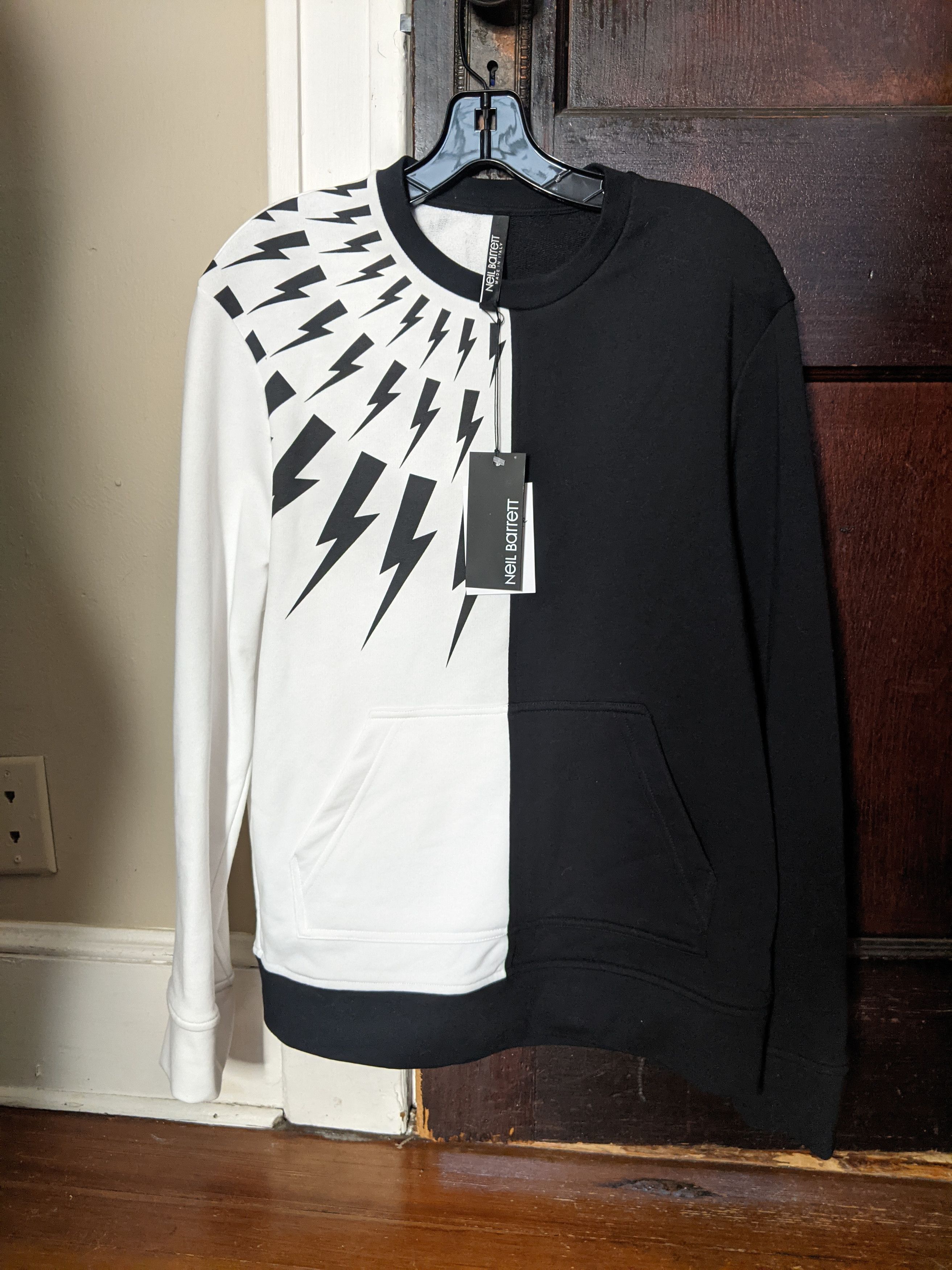 Neil Barrett Half & half b/w lightning sweatshirt NWT Size US M / EU 48-50 / 2 - 12 Thumbnail
