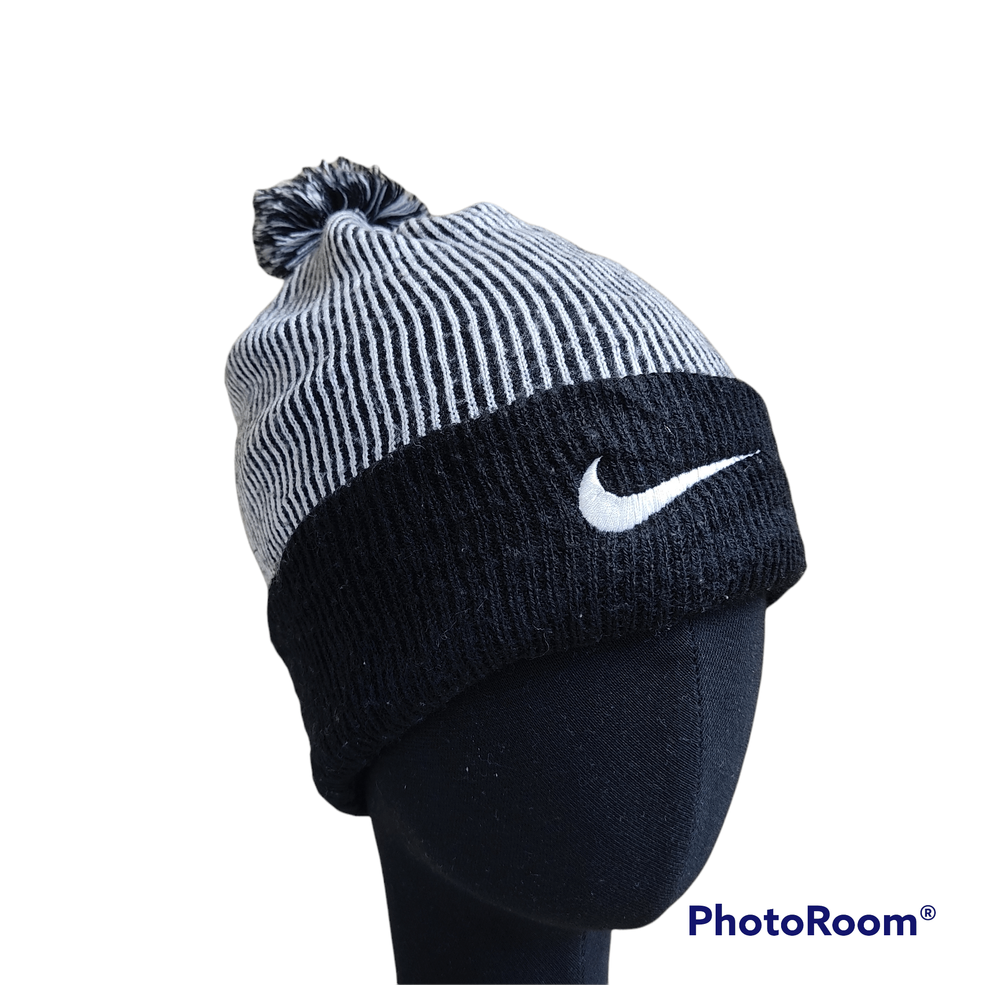 Nike Nike Stripes Black White White Beanie Size ONE SIZE - 1 Thumbnail
