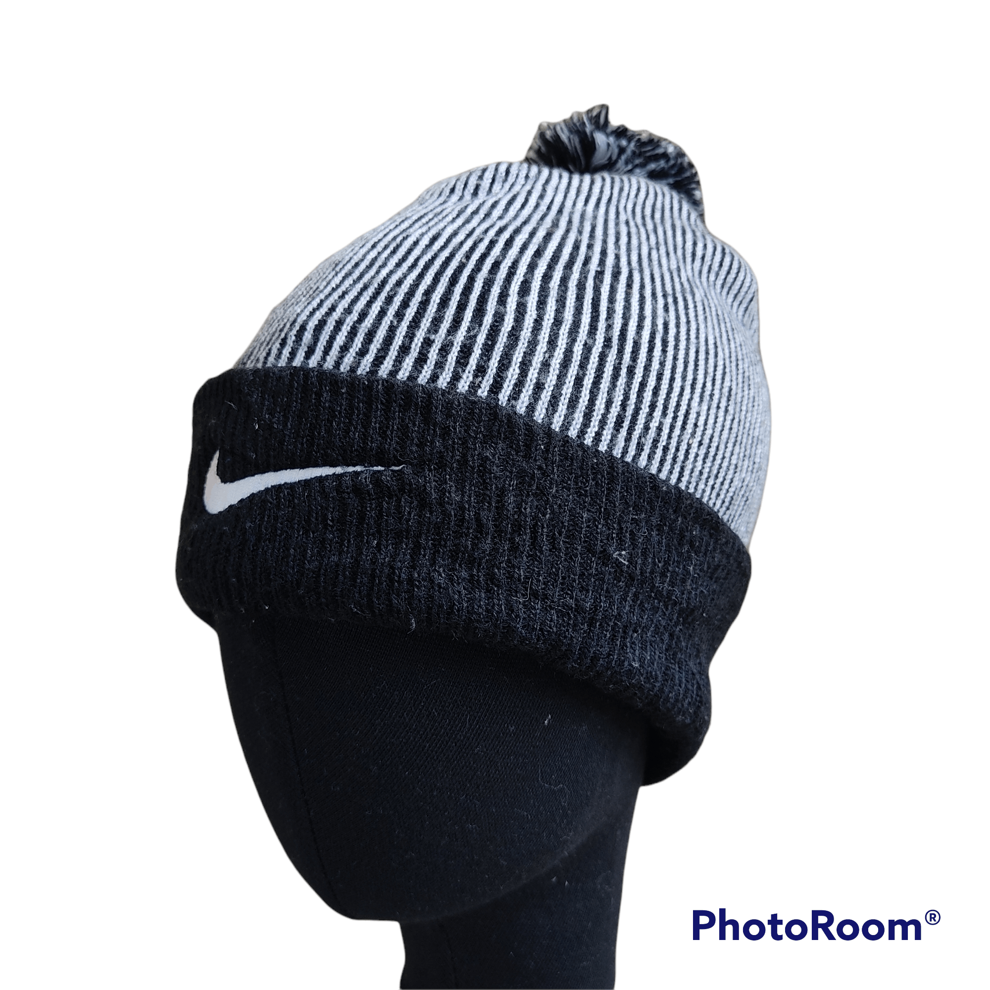 Nike Nike Stripes Black White White Beanie Size ONE SIZE - 2 Thumbnail