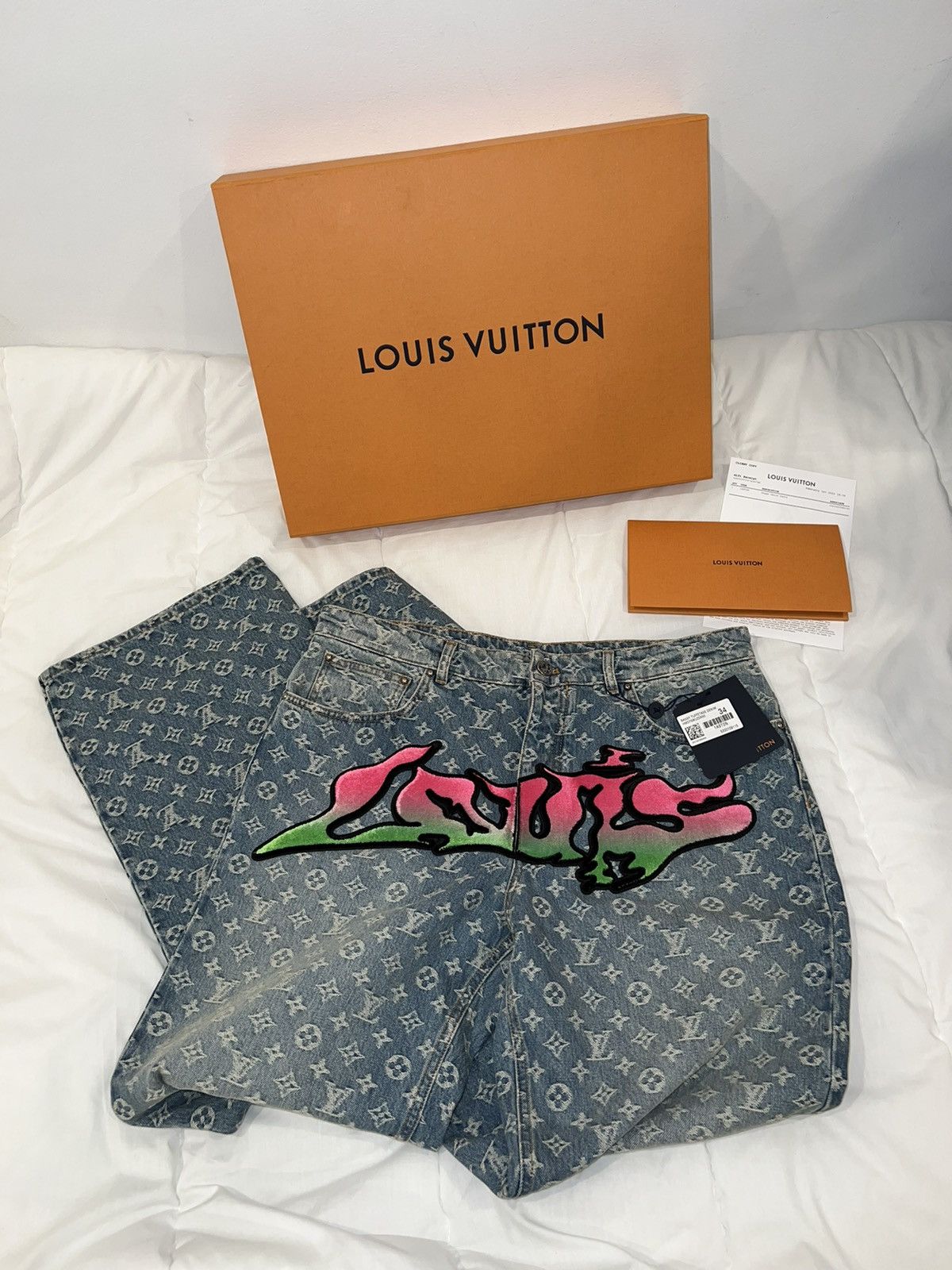 Louis Vuitton Louis Vuitton Virgil Abloh Monogram graffiti Denim