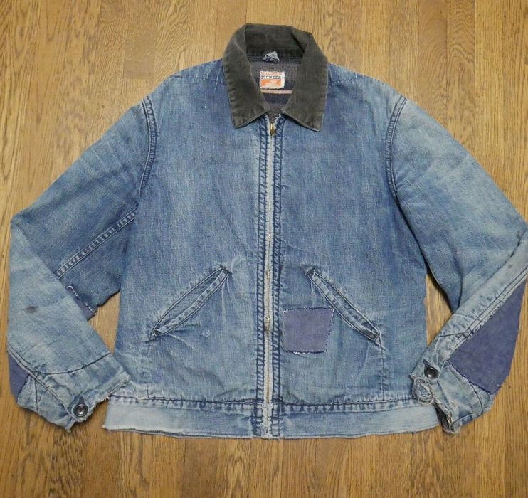 Vintage Vintage 40s Denim Sanforized Chore Jacket Wards Pioneer Grailed