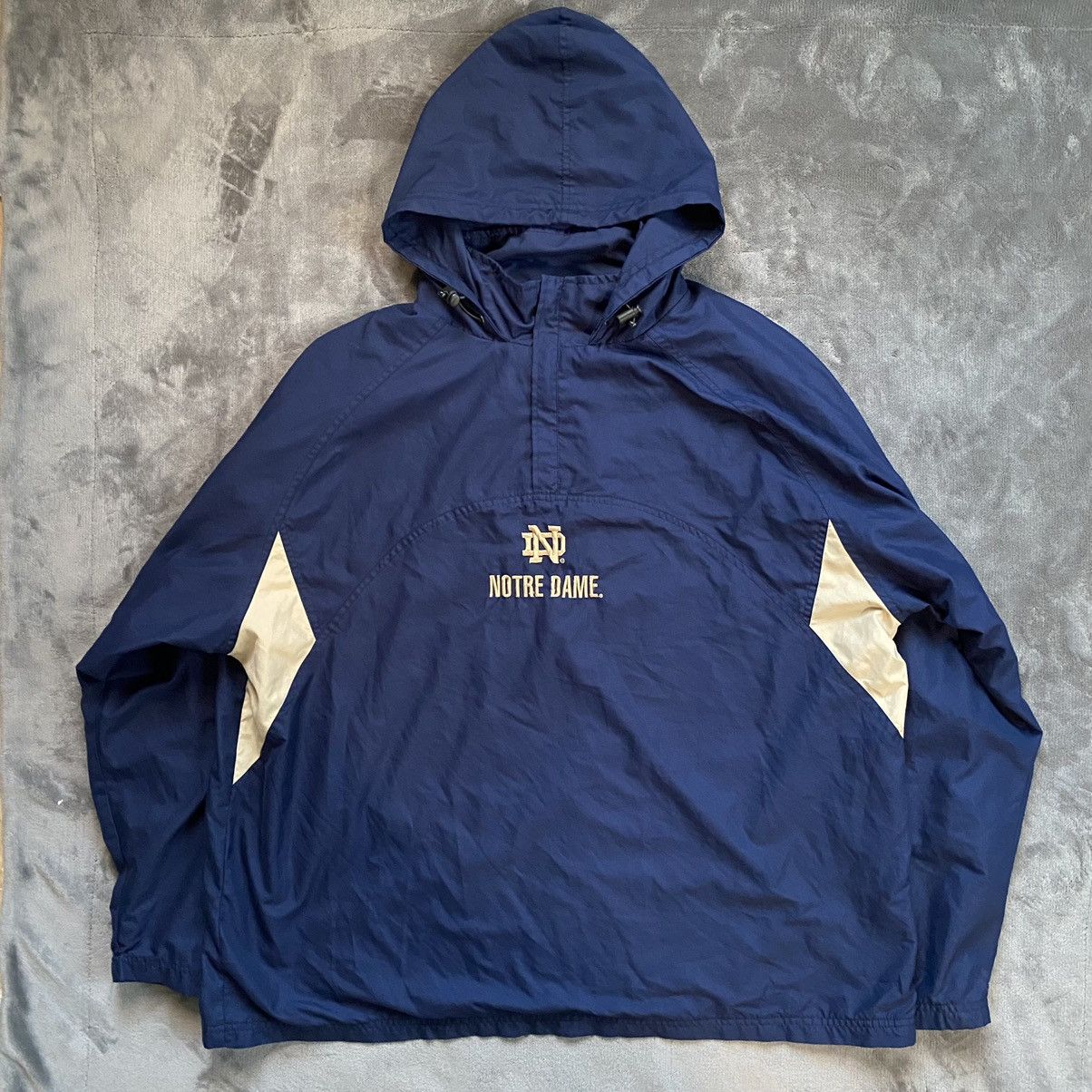 Vintage Vintage Notre Dame Windbreaker Jacket Retractable Hood | Grailed