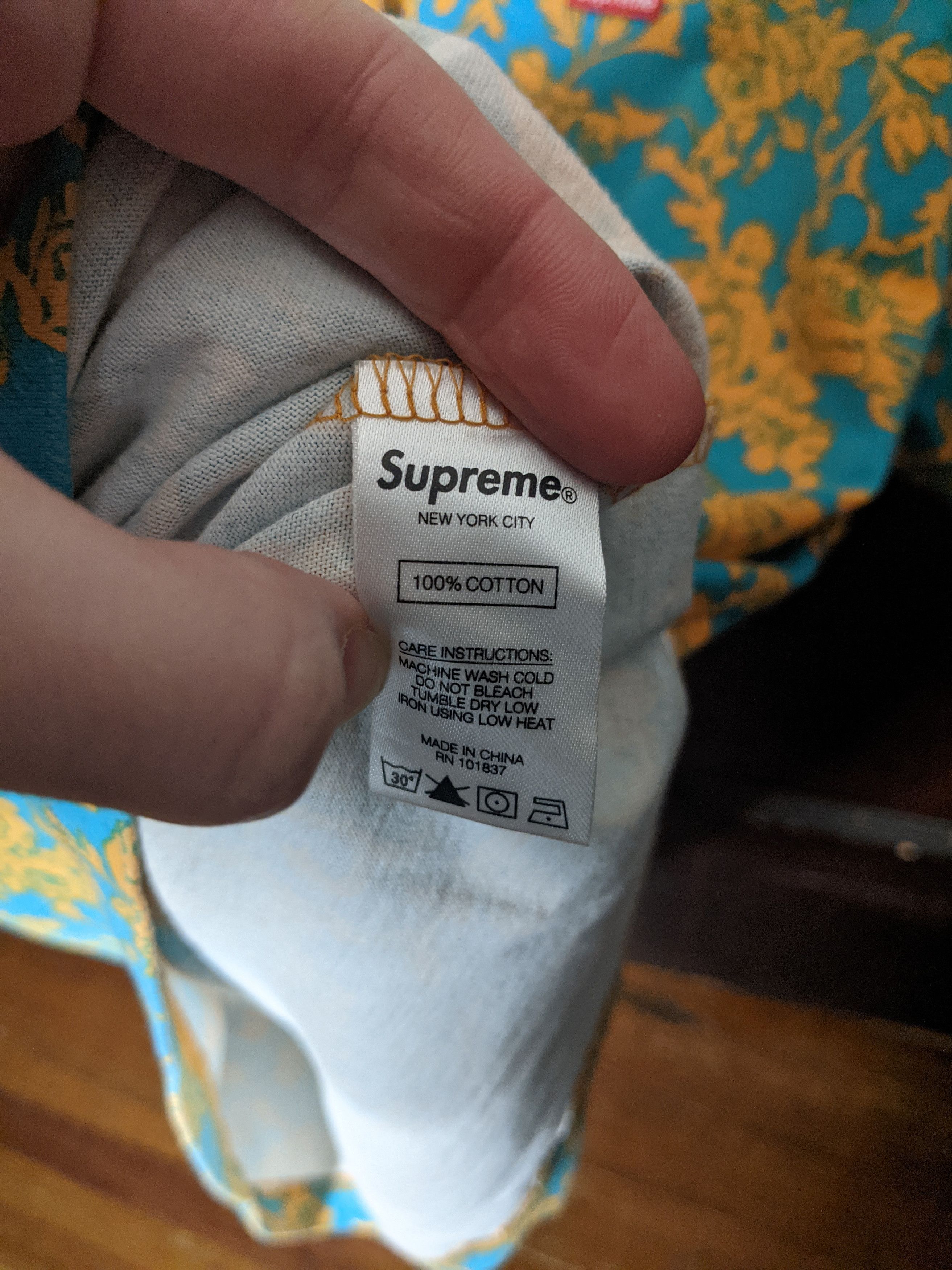 Turquoise floral box logo t-shirt
