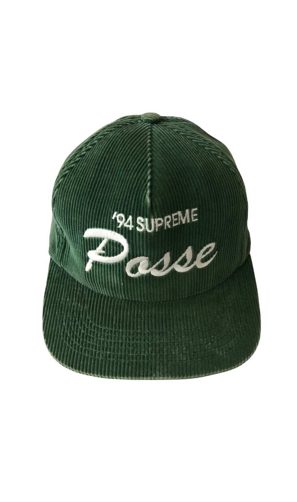 Supreme FW08 Supreme 94 Posse Corduroy Green Hat Snapback 5 Panel