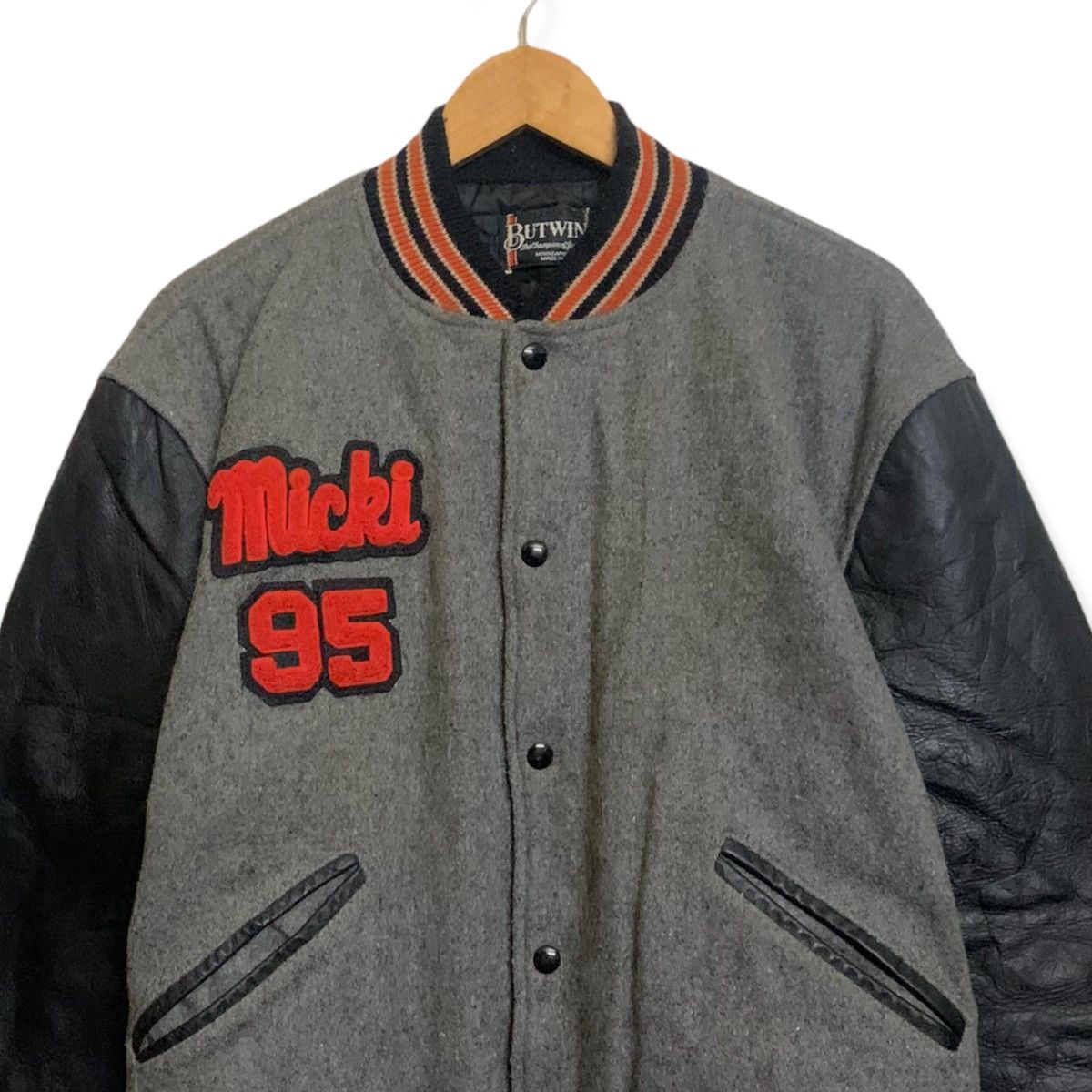 Vintage Vtg Micki 95 Letterman Varsity Jacket Size US L / EU 52-54 / 3 - 2 Thumbnail