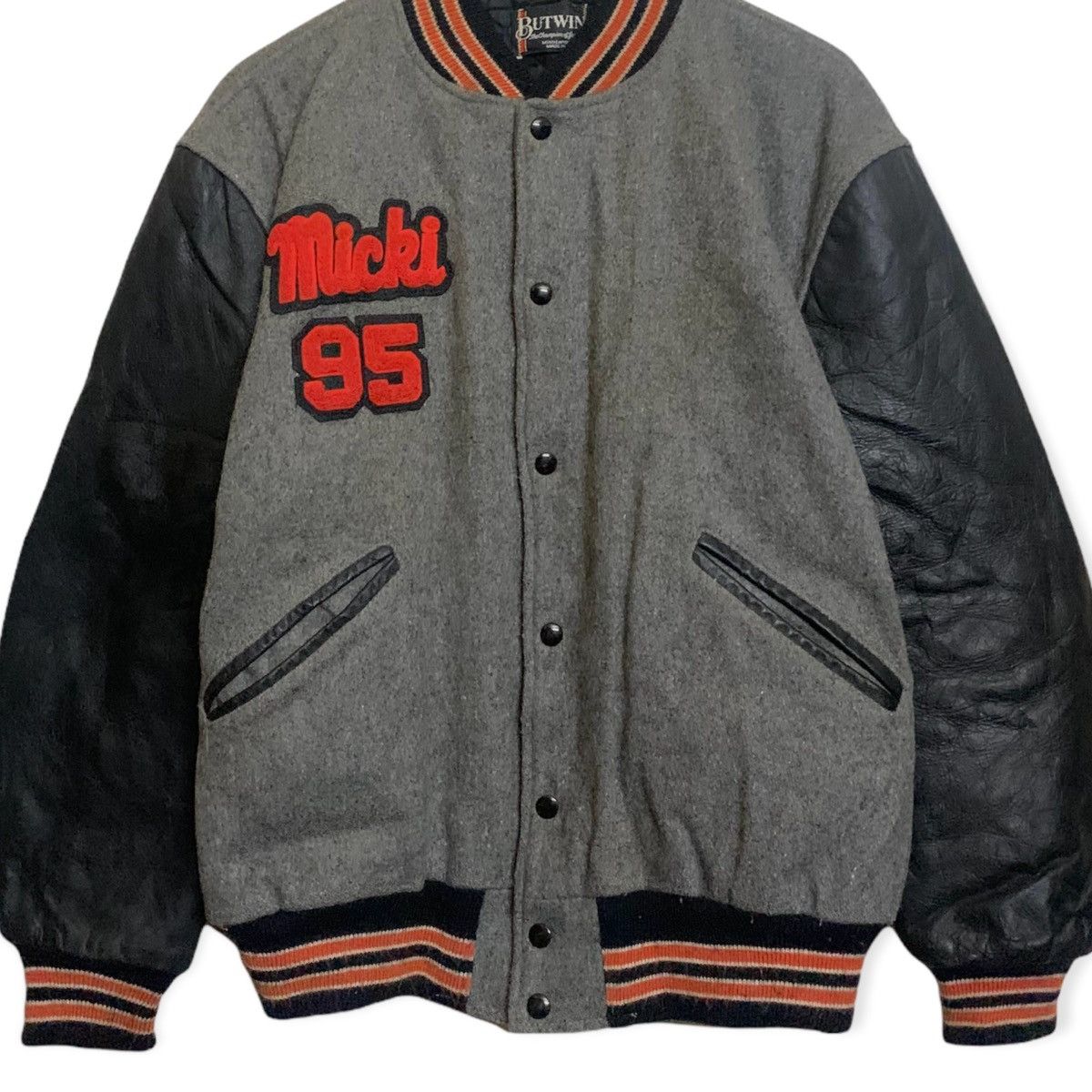 Vintage Vtg Micki 95 Letterman Varsity Jacket Size US L / EU 52-54 / 3 - 3 Thumbnail
