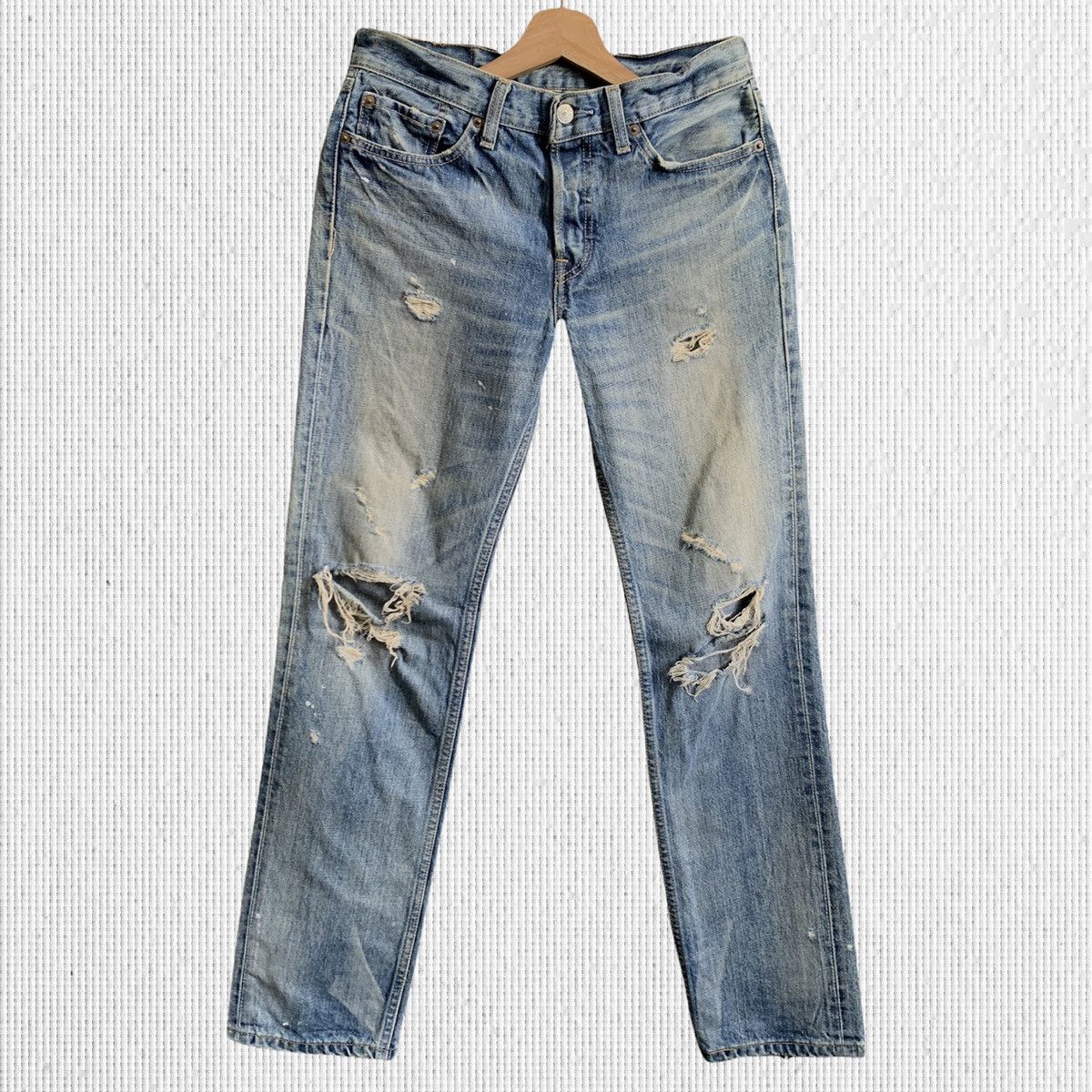 Vtg Levis 501 Button 359 Distressed Denim Jeans