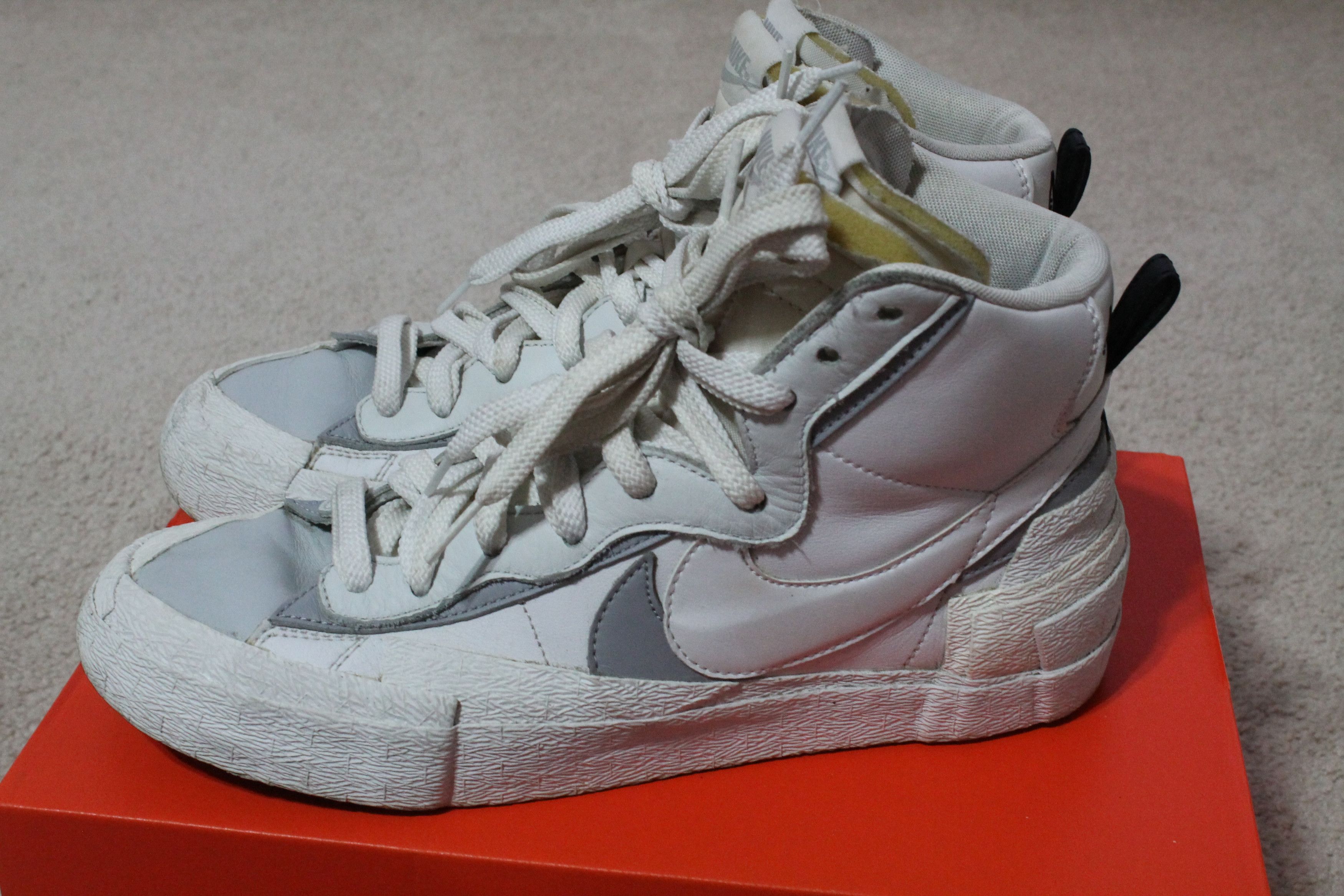 Nike × Sacai Nike Sacai Blazer White/Wolf Grey Size US 10 / EU 43 - 1 Thumbnail