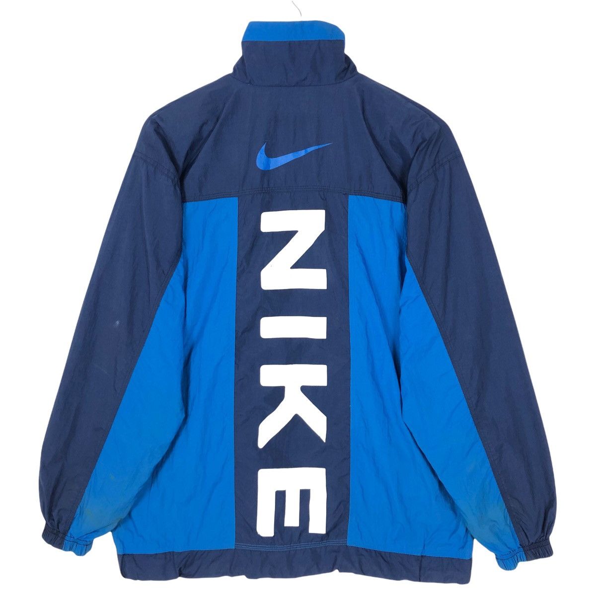 Nike Vintage 90s Nike Swoosh Mock Neck Nylon Windbreaker Jacket Size US L / EU 52-54 / 3 - 1 Thumbnail
