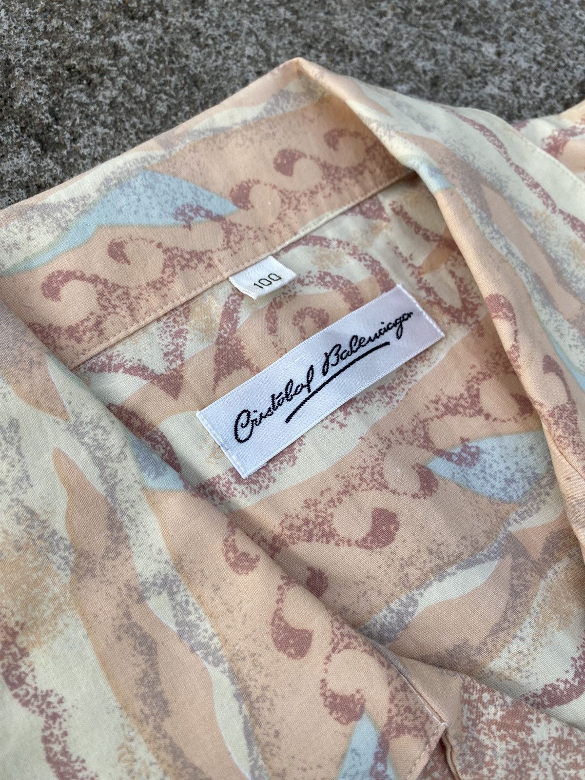 Vintage 💸BINDINGOFFER💸Vintage Cristobal Balenciaga Motif Shirt Size US M / EU 48-50 / 2 - 5 Thumbnail