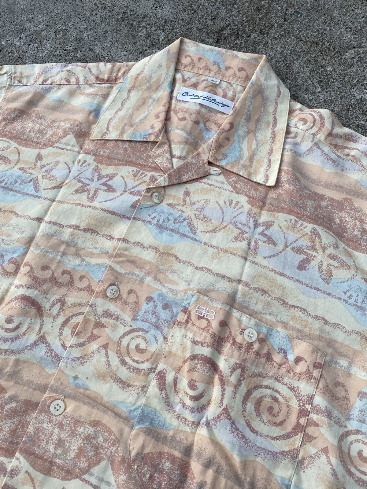 Vintage 💸BINDINGOFFER💸Vintage Cristobal Balenciaga Motif Shirt Size US M / EU 48-50 / 2 - 3 Thumbnail