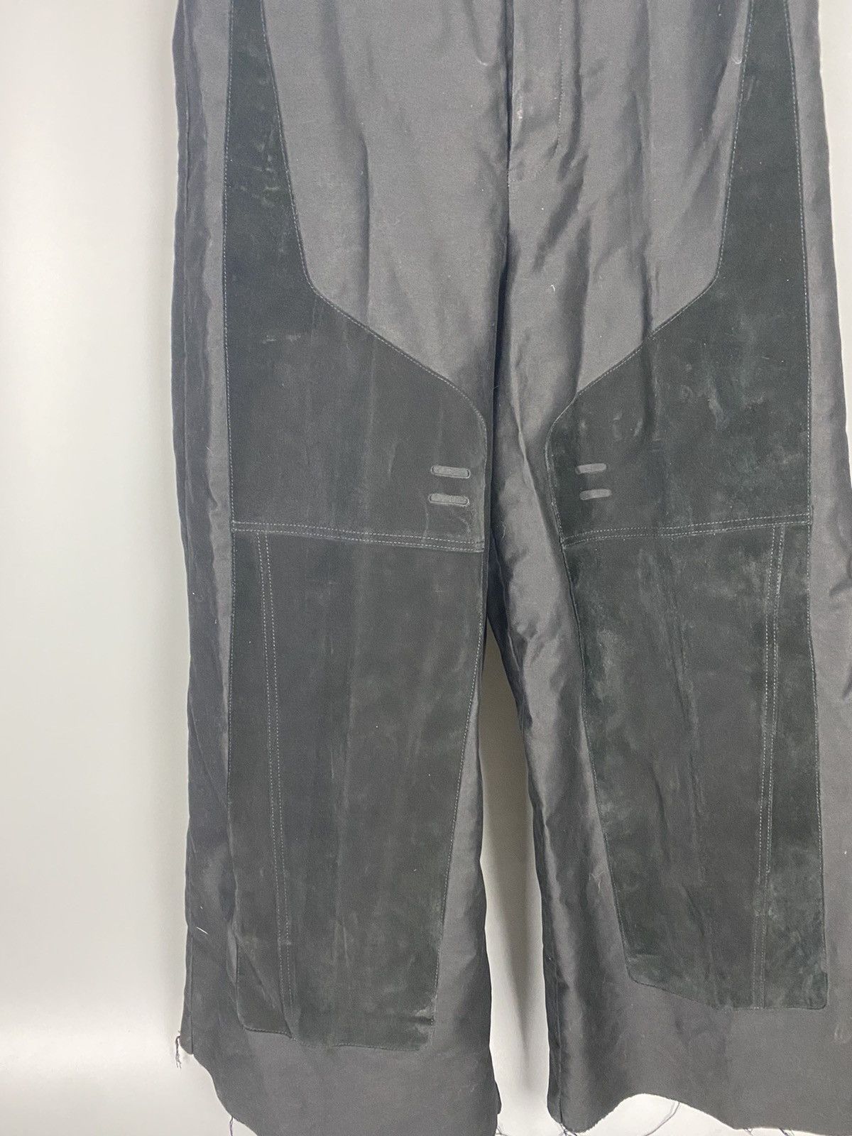 Rick Owens FW19 ‘LARRY’ Black/Black Suede Patch Larry Trousers Size US 36 / EU 52 - 4 Thumbnail