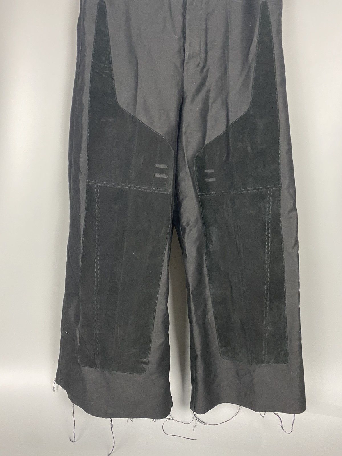 Rick Owens FW19 ‘LARRY’ Black/Black Suede Patch Larry Trousers Size US 36 / EU 52 - 3 Thumbnail