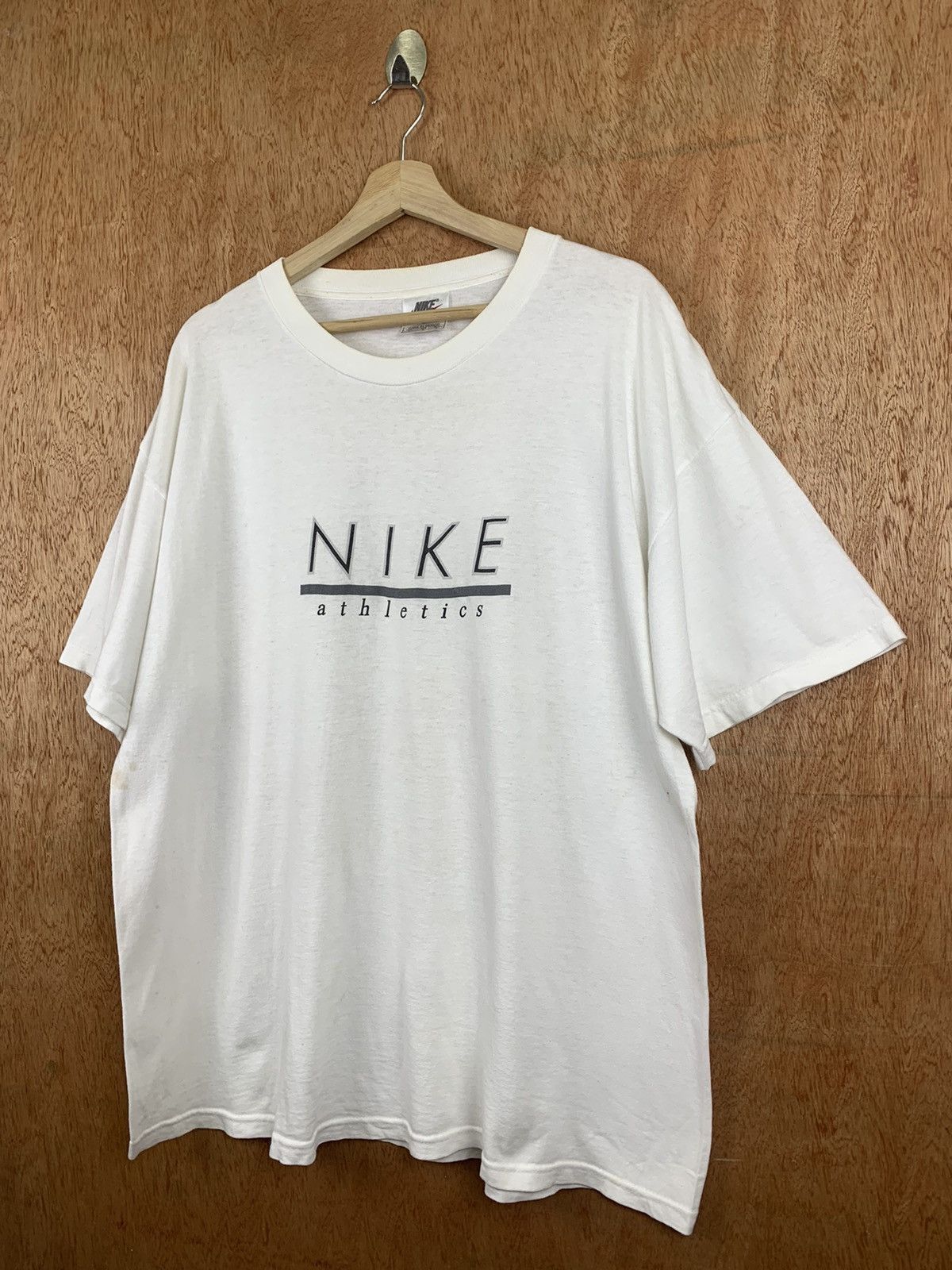 Nike 🔥VINTAGE 90’s NIKE ATHLETIC WHITE T-SHIRT Size US L / EU 52-54 / 3 - 3 Thumbnail