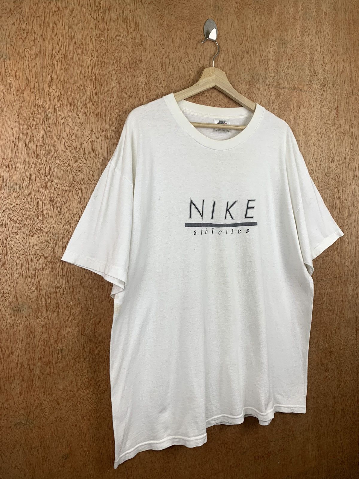 Nike 🔥VINTAGE 90’s NIKE ATHLETIC WHITE T-SHIRT Size US L / EU 52-54 / 3 - 2 Thumbnail