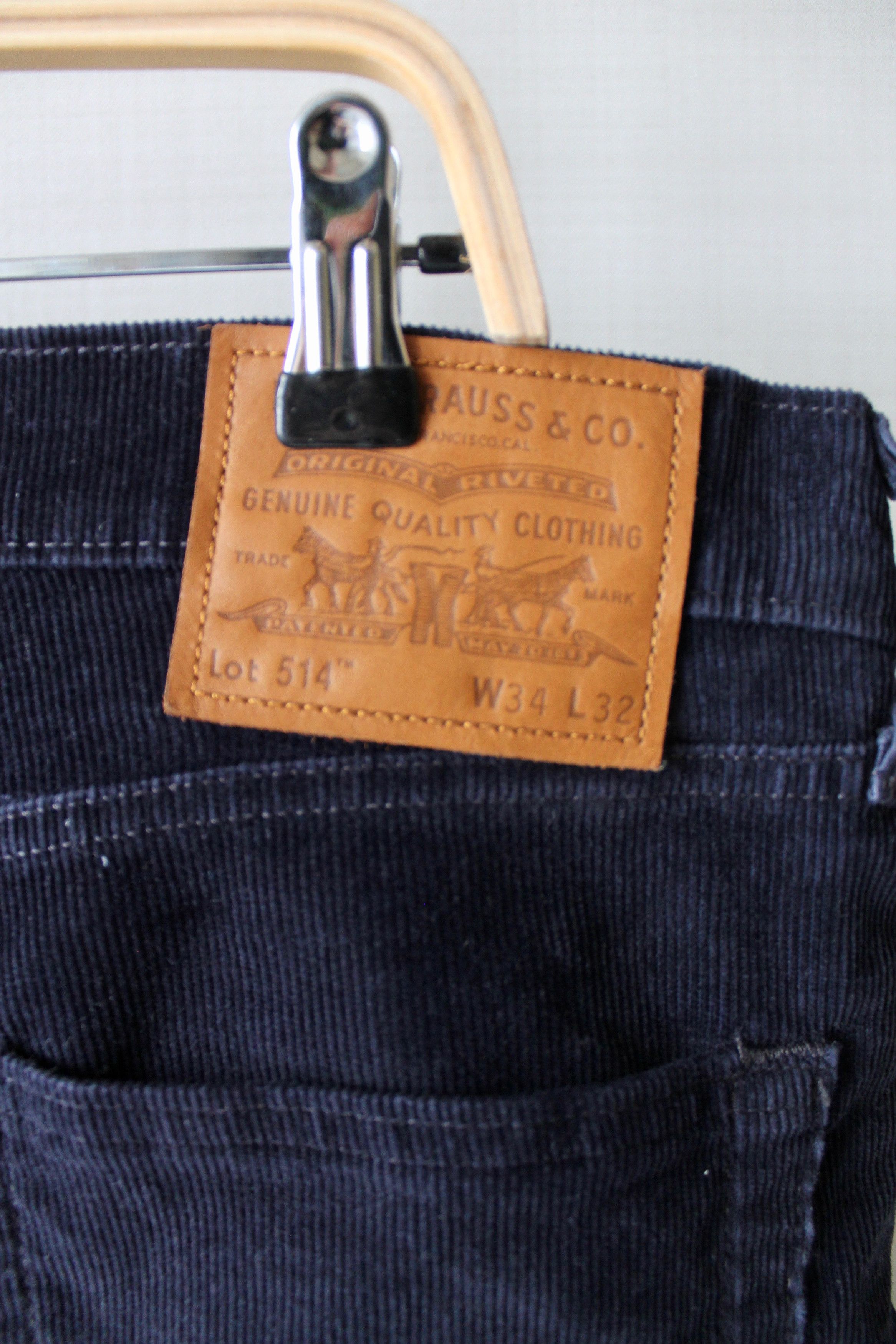 Levi's Levi's 514 Premium Corduroy Pants Navy Distressed Pants Size US 35 - 6 Thumbnail