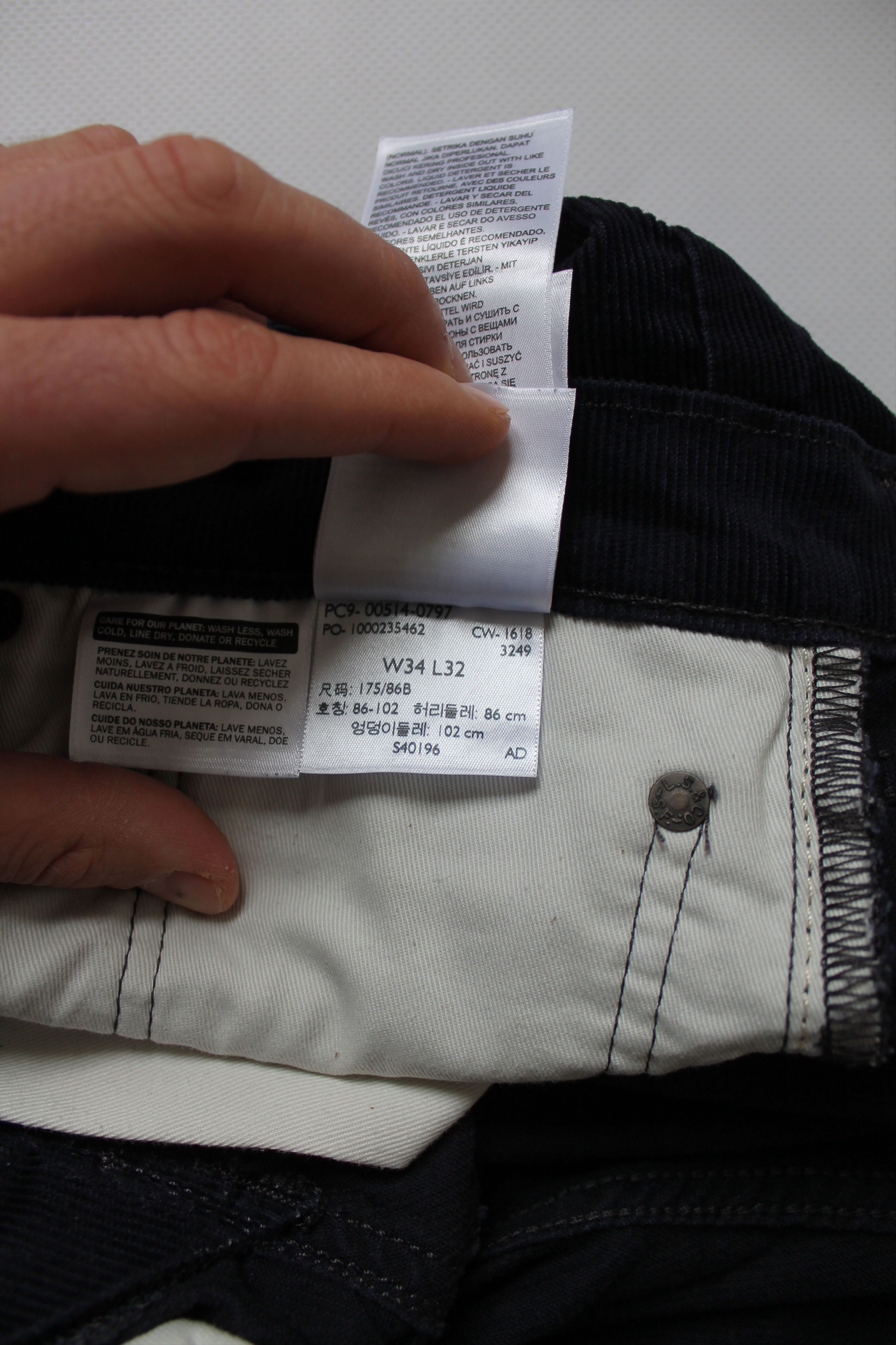 Levi's Levi's 514 Premium Corduroy Pants Navy Distressed Pants Size US 35 - 12 Thumbnail