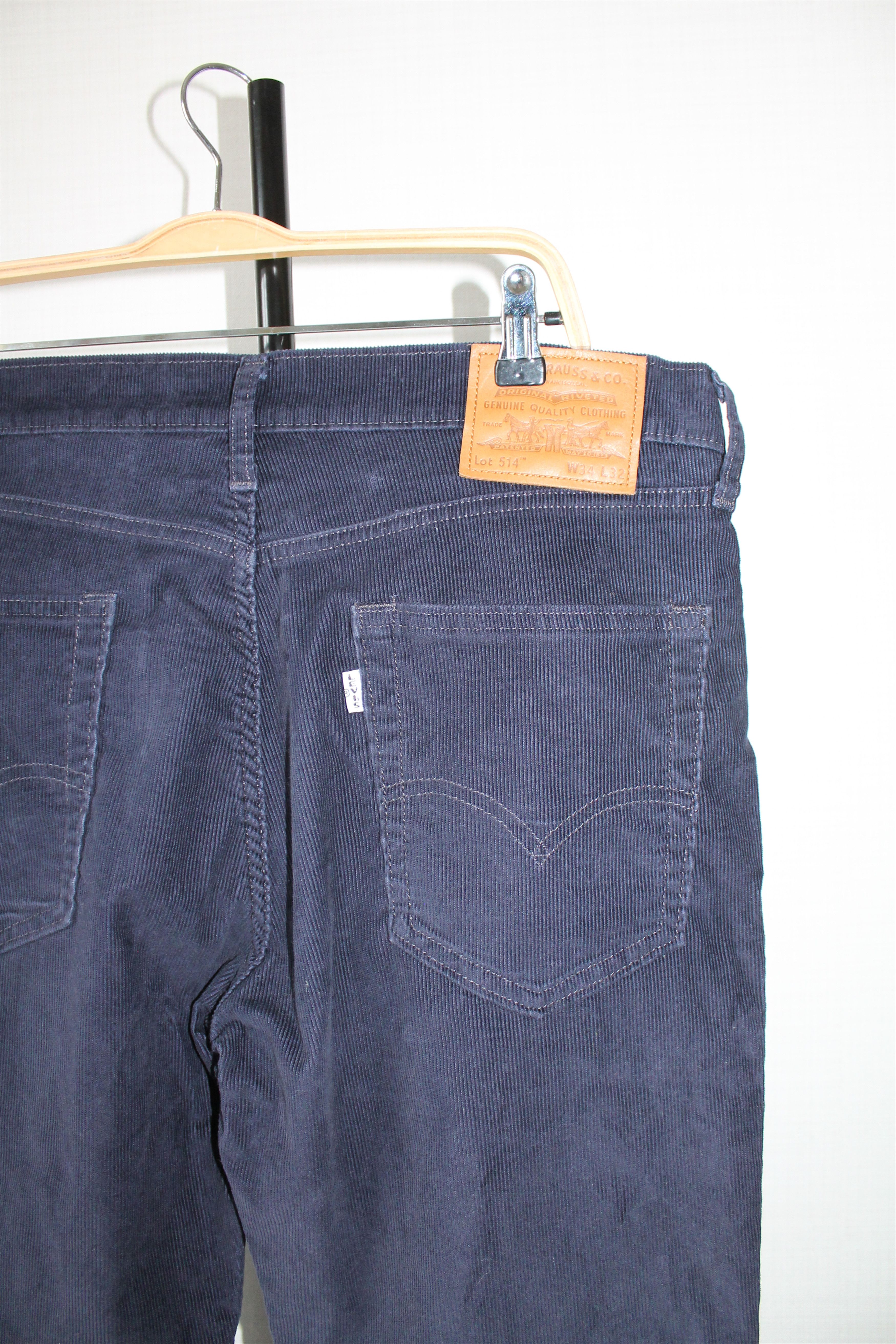 Levi's Levi's 514 Premium Corduroy Pants Navy Distressed Pants Size US 35 - 5 Thumbnail