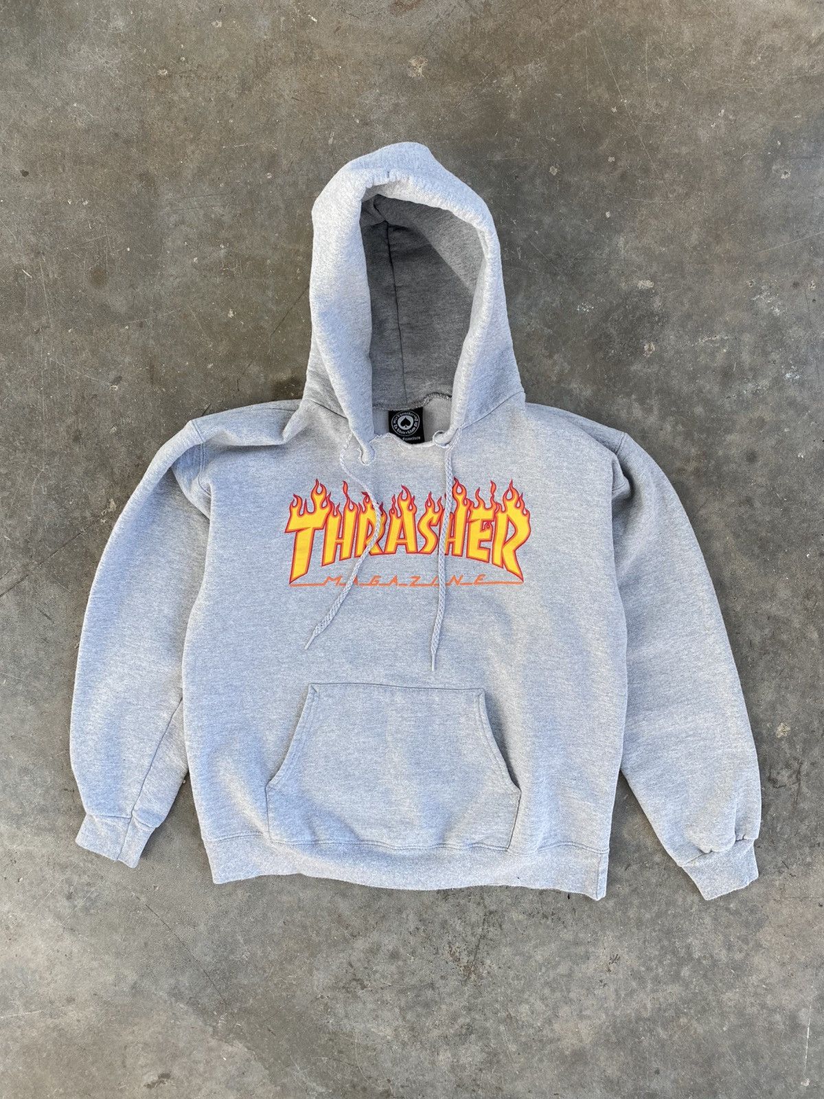 Thrasher Flame Logo Hoodie Grey Thrasher OG Flames Logo Hoodie