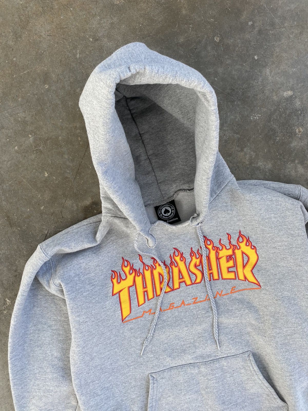 Thrasher Thrasher OG Flames Logo Hoodie Grey Small 🧊❄️ Fire Box Work Size US S / EU 44-46 / 1 - 2 Thumbnail