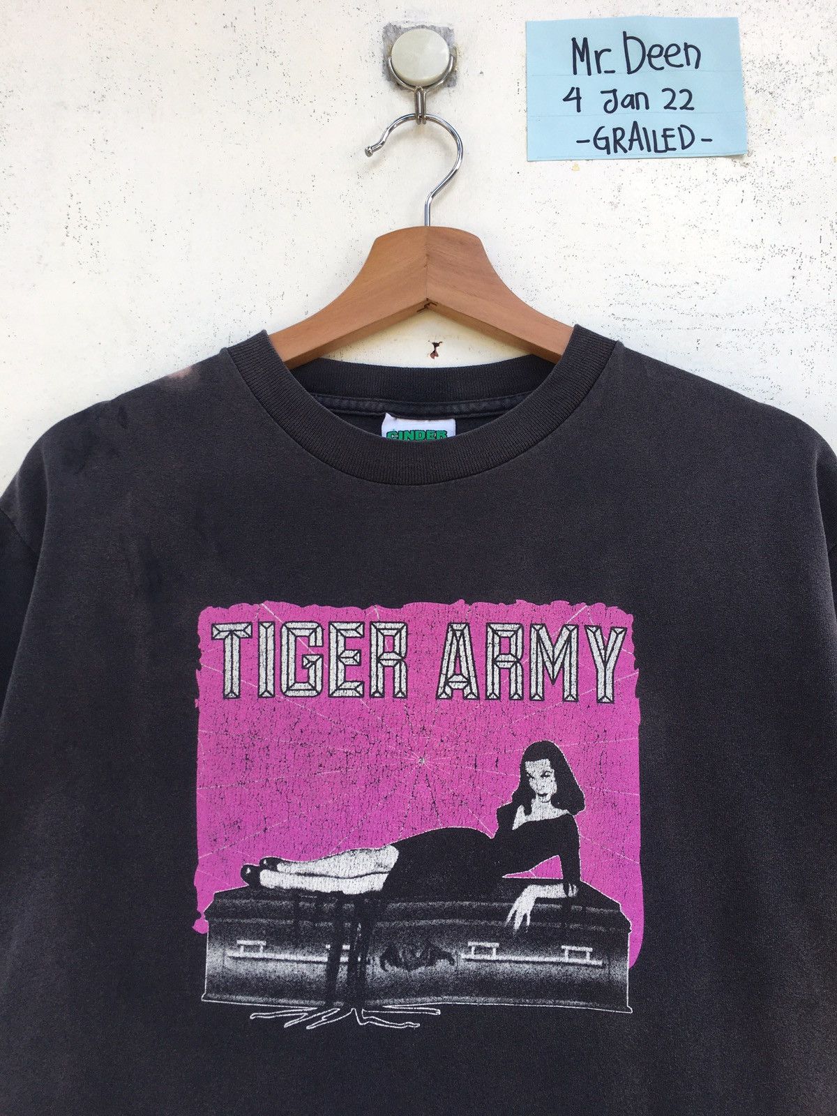 image of Tiger Army Band Tees in Black, Men's (Size Small)