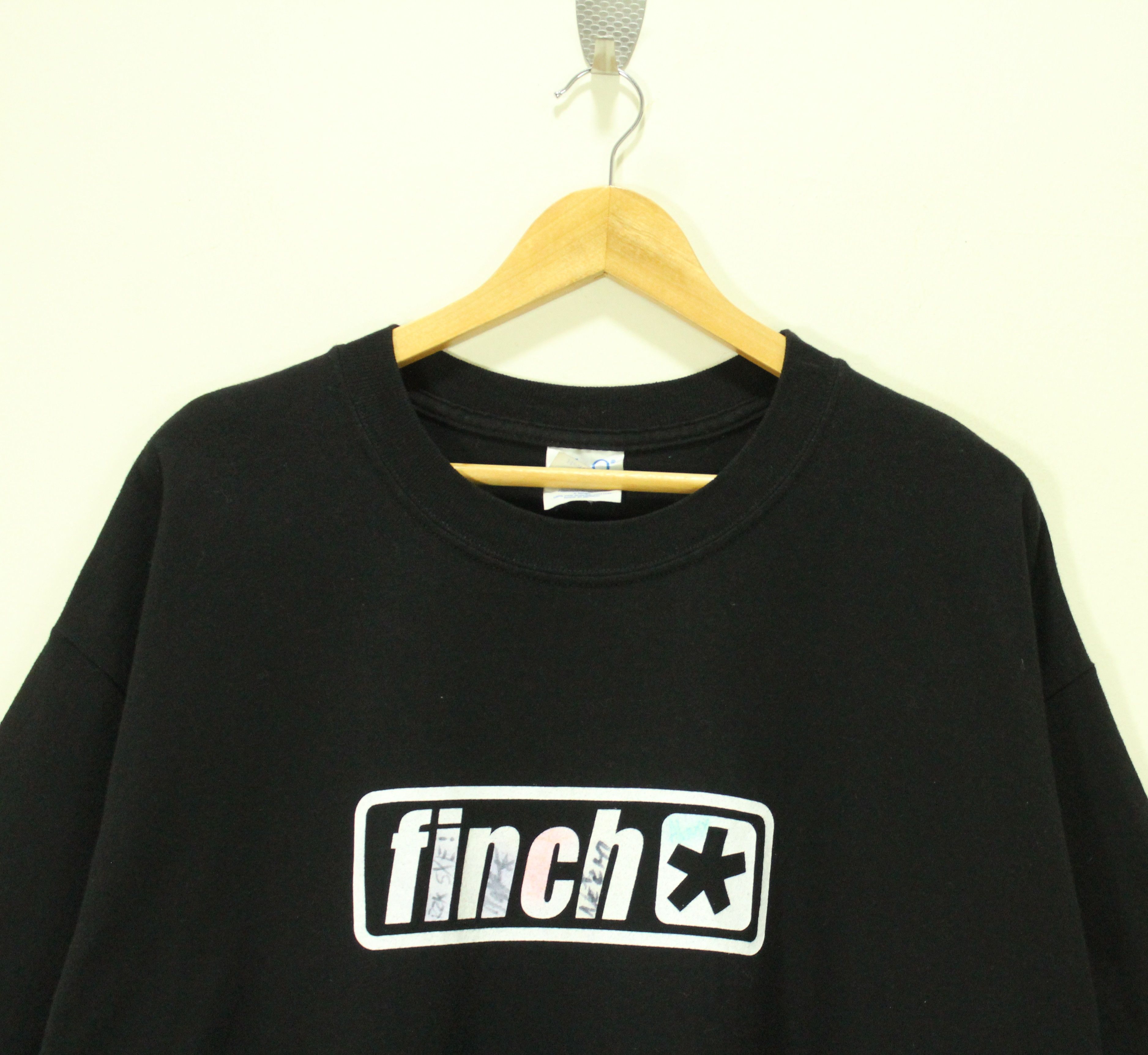 Vintage Finch Shirt Band Tee Drive Thru Records 2002 Emo Screamo Large top Black