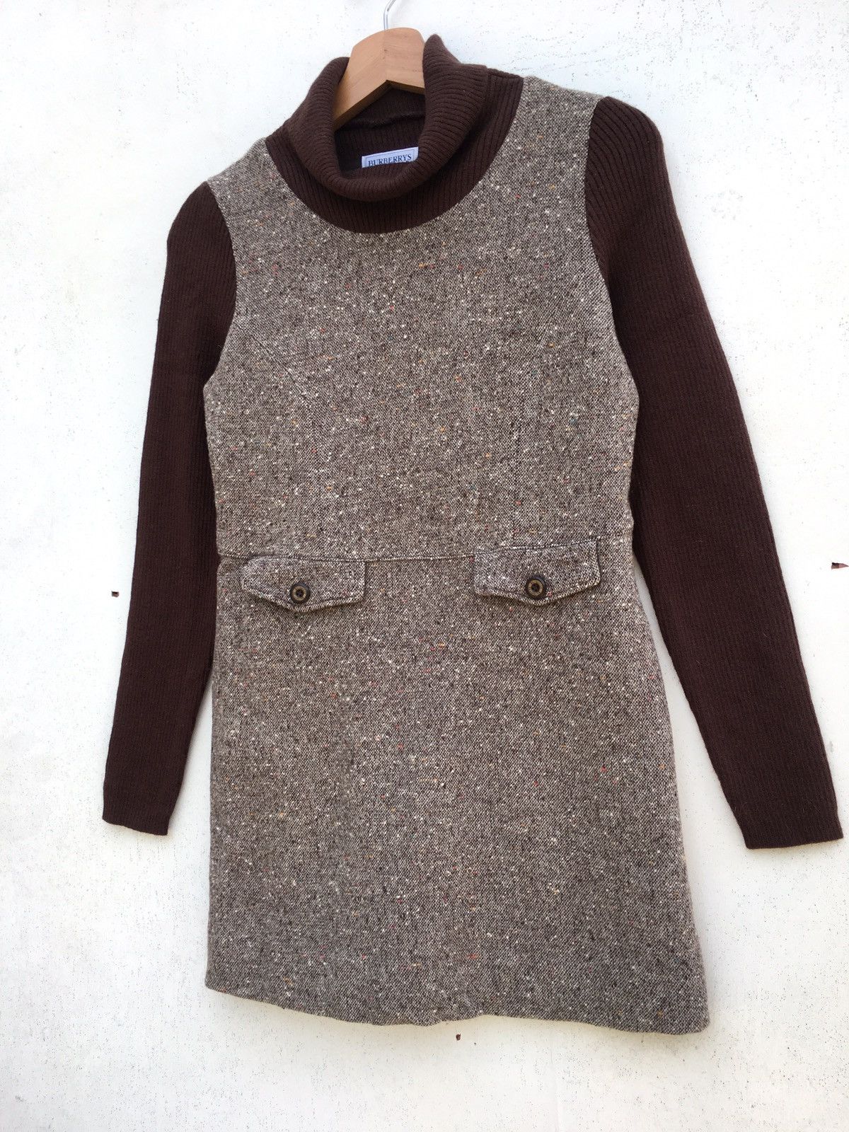Burberry Vintage 90s Burberry High Neck Wool Blouse Size S / US 4 / IT 40 - 3 Thumbnail