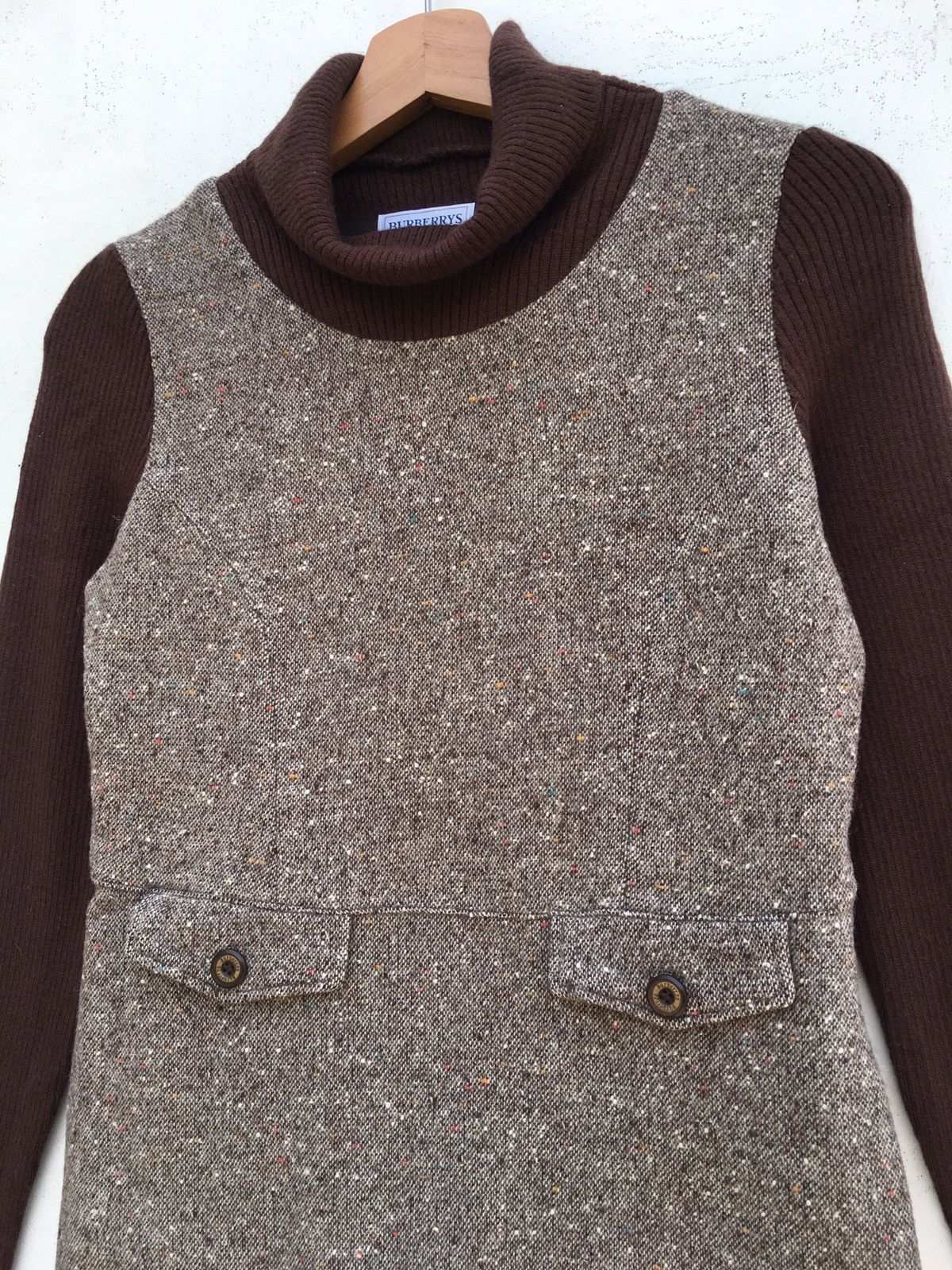 Burberry Vintage 90s Burberry High Neck Wool Blouse Size S / US 4 / IT 40 - 6 Thumbnail