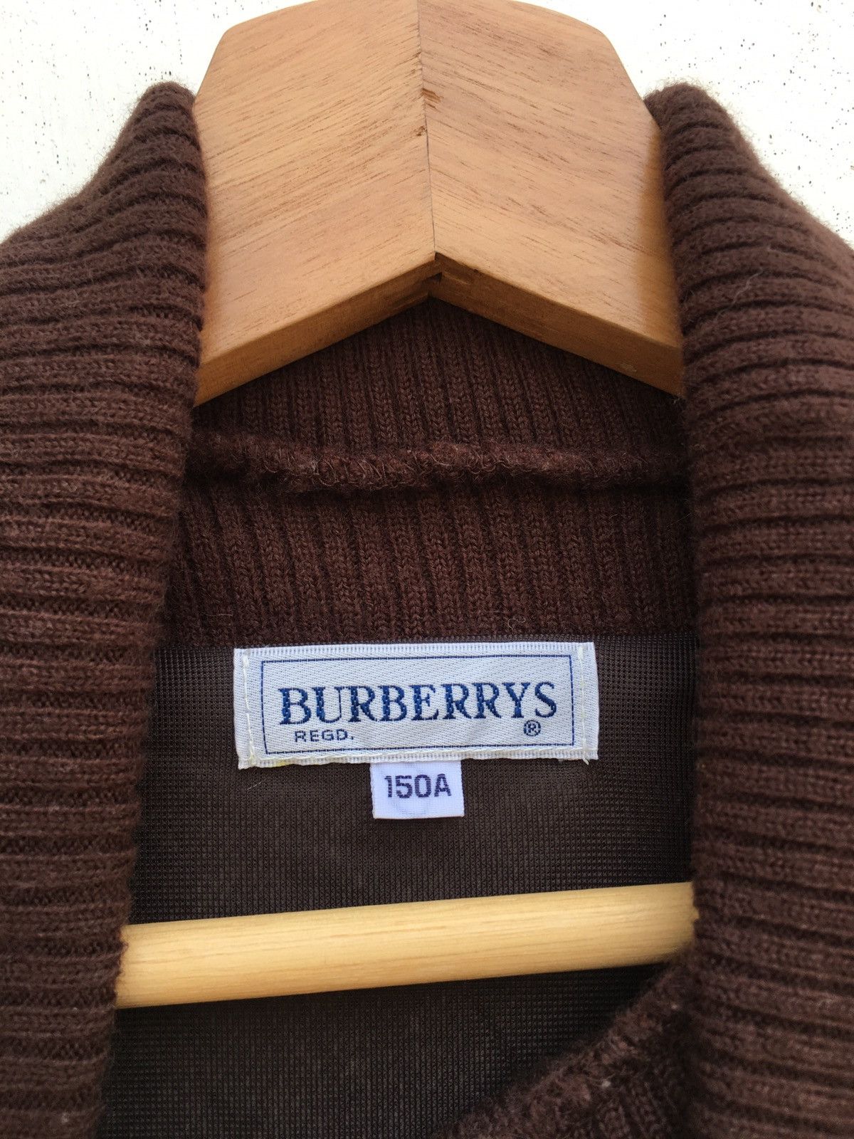 Burberry Vintage 90s Burberry High Neck Wool Blouse Size S / US 4 / IT 40 - 10 Thumbnail
