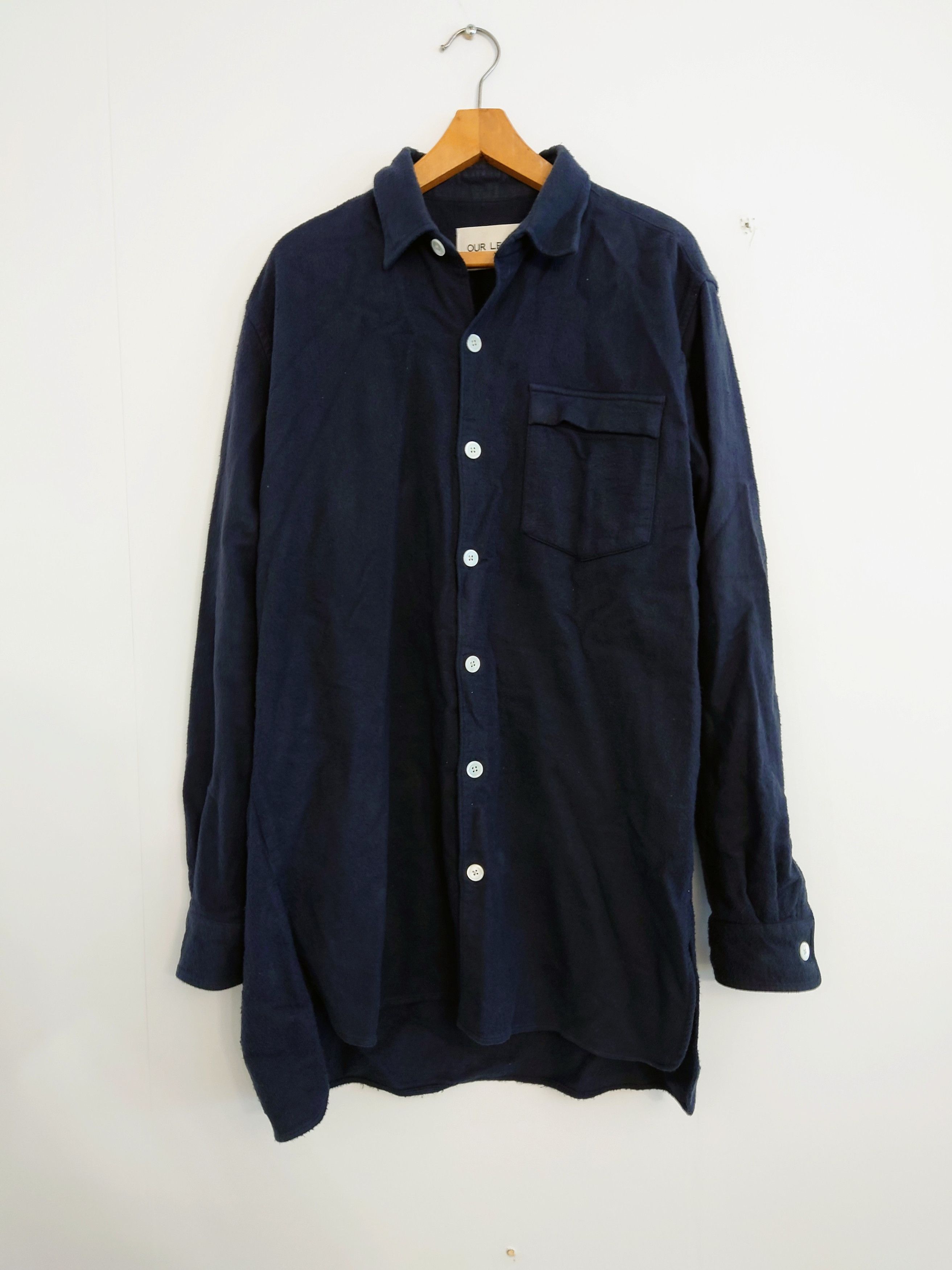 Our Legacy Shirt Coat Navy Flannel Size US S / EU 44-46 / 1 - 1 Thumbnail