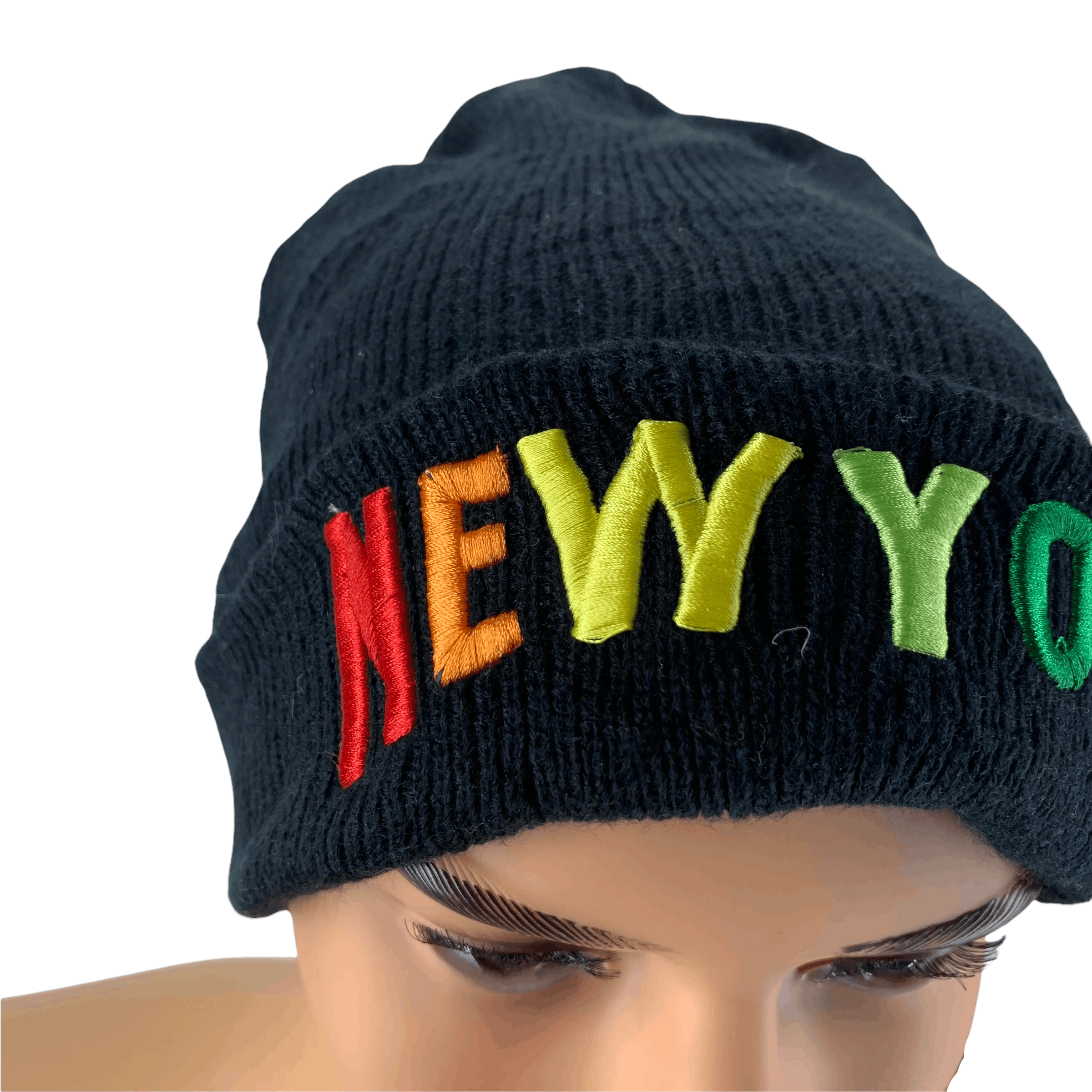 Other New York Colorful Embroidered Big Logo Beanie #38-B Size ONE SIZE - 2 Thumbnail