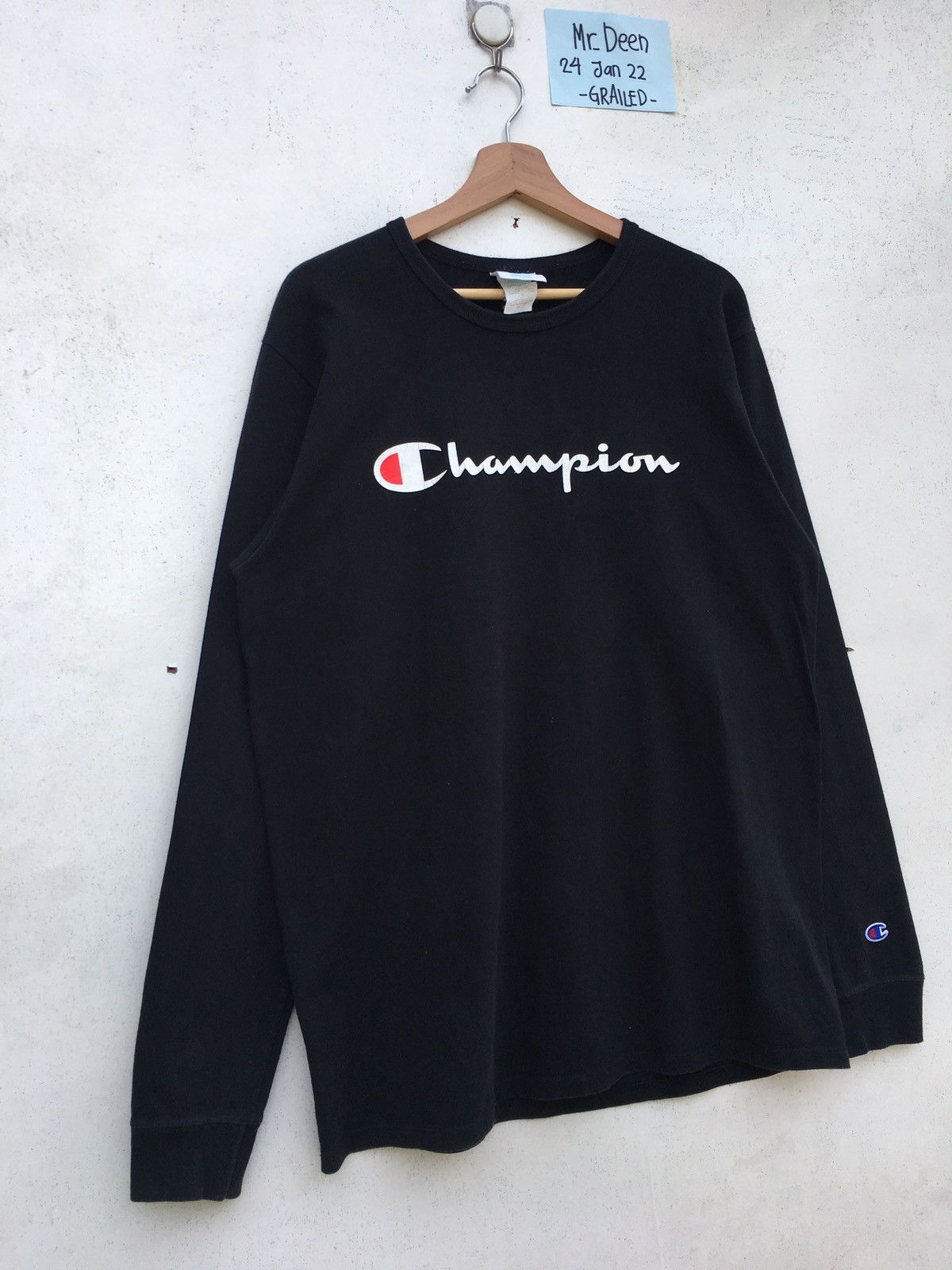 Champion Vintage Champion Spellout Logo Longsleeve Shirt Size US L / EU 52-54 / 3 - 3 Thumbnail