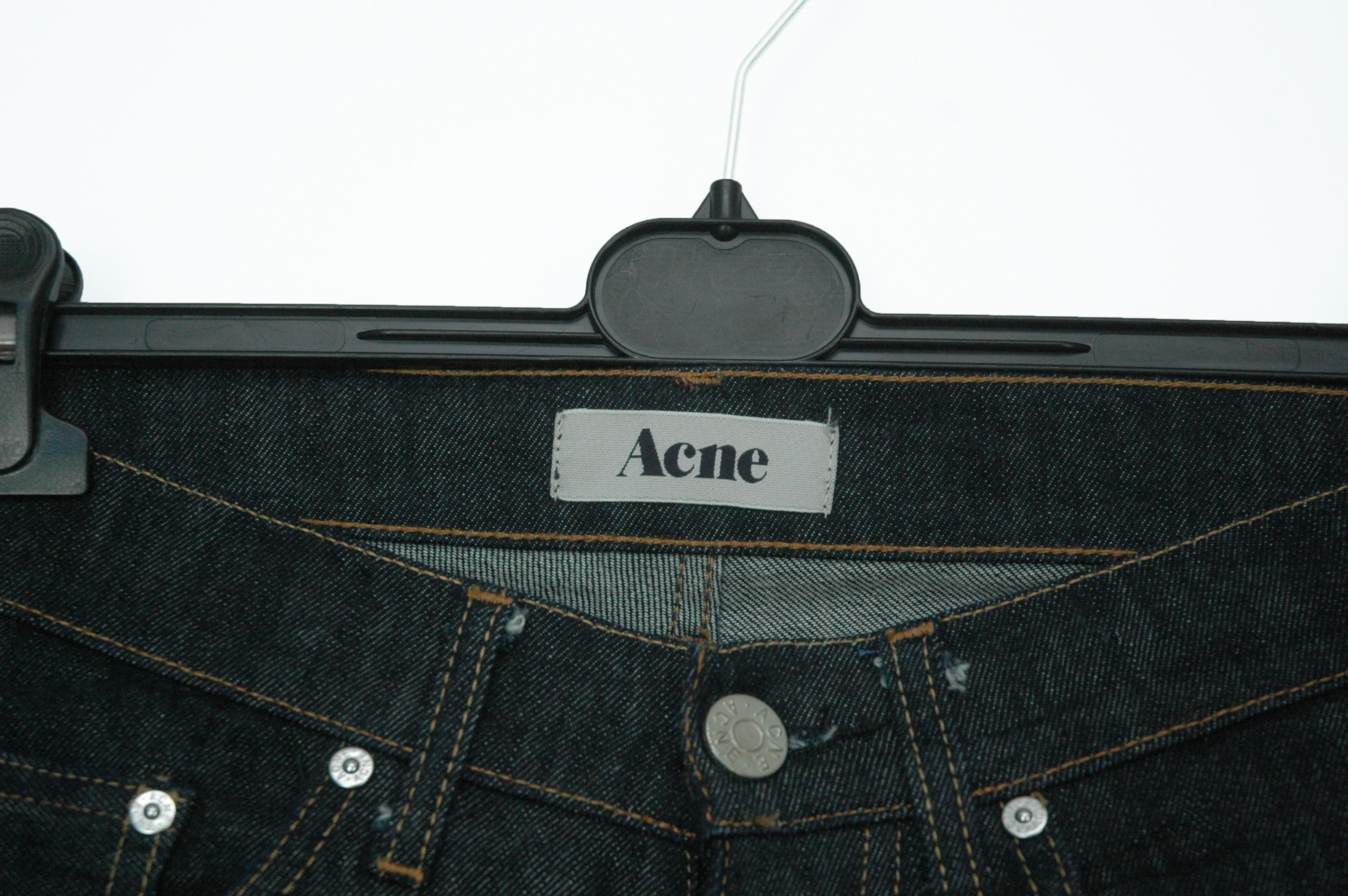 Acne Studios ACNE Roc Soft Raw Denim Jeans Leather Patch W30 L34 Size US 30 / EU 46 - 4 Thumbnail