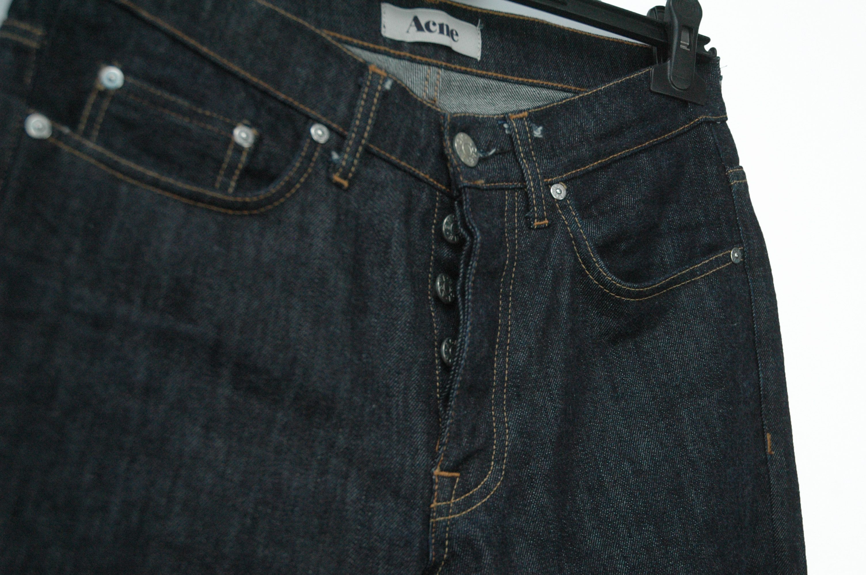 Acne Studios ACNE Roc Soft Raw Denim Jeans Leather Patch W30 L34 Size US 30 / EU 46 - 3 Thumbnail