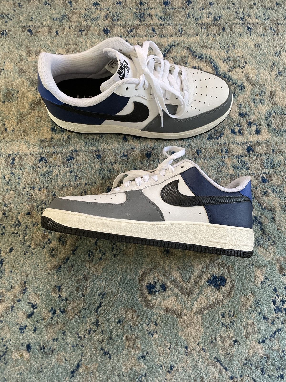 Nike ID Air Force grey and navy blue