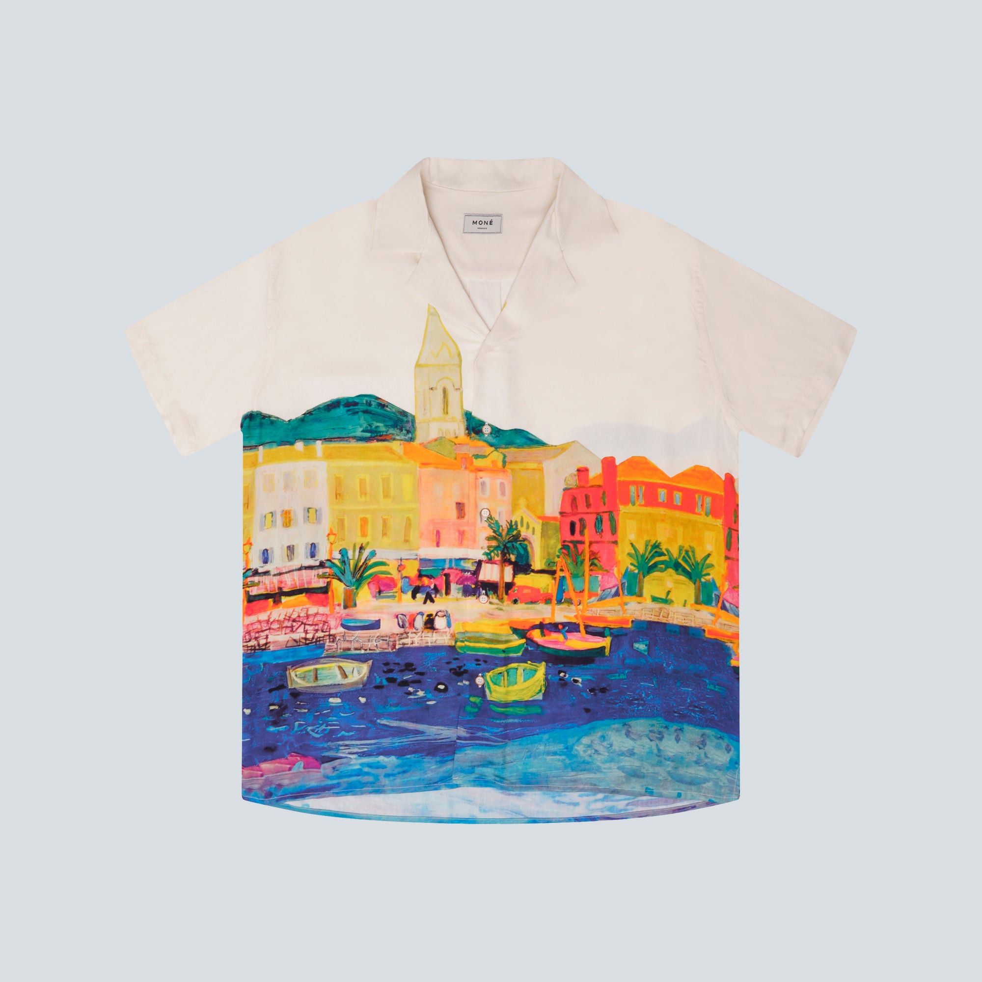 image of Mone Monte Carlo - La Chemise Menton City Camp in White, Men's (Size Medium)
