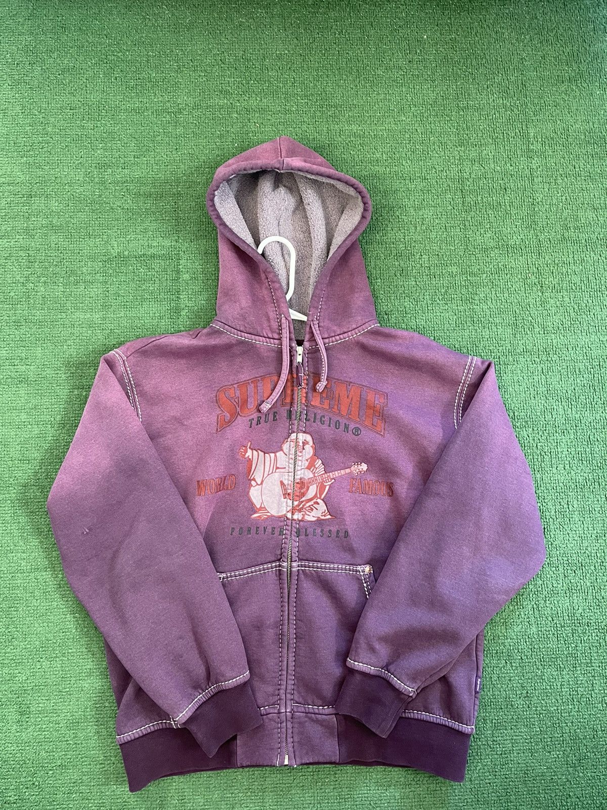 Supreme Supreme true religion zip up hoodie purple | Grailed