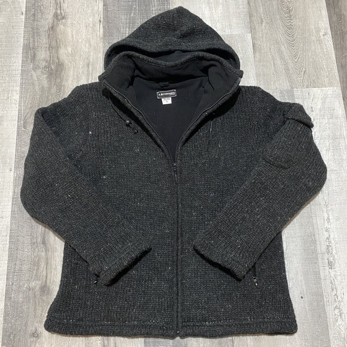 Kathmandu Kathmandu Black Wool Made In Nepal Outdoor Parka Jacket Grailed