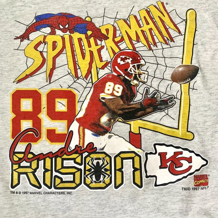 WESTSIDE STOREY VINTAGE | VINTAGE 1997 ANDRE RISON ARACHNOPHOBIA SPIDERMAN  CHIEFS SWEATSHIRT