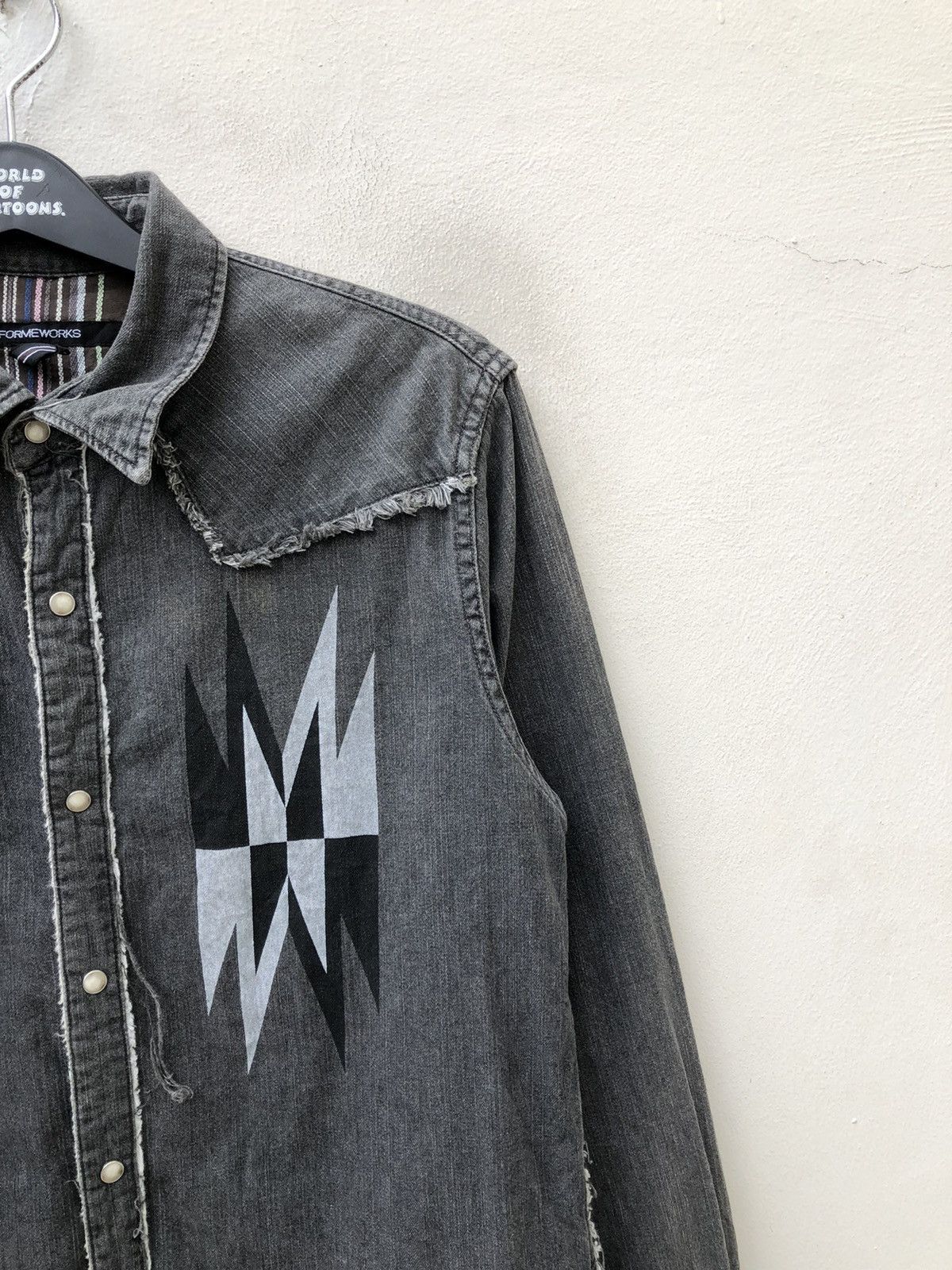 Vintage Ply Formeworks Japan Navajo Distressed Denim Western Shirt Size US L / EU 52-54 / 3 - 6 Thumbnail