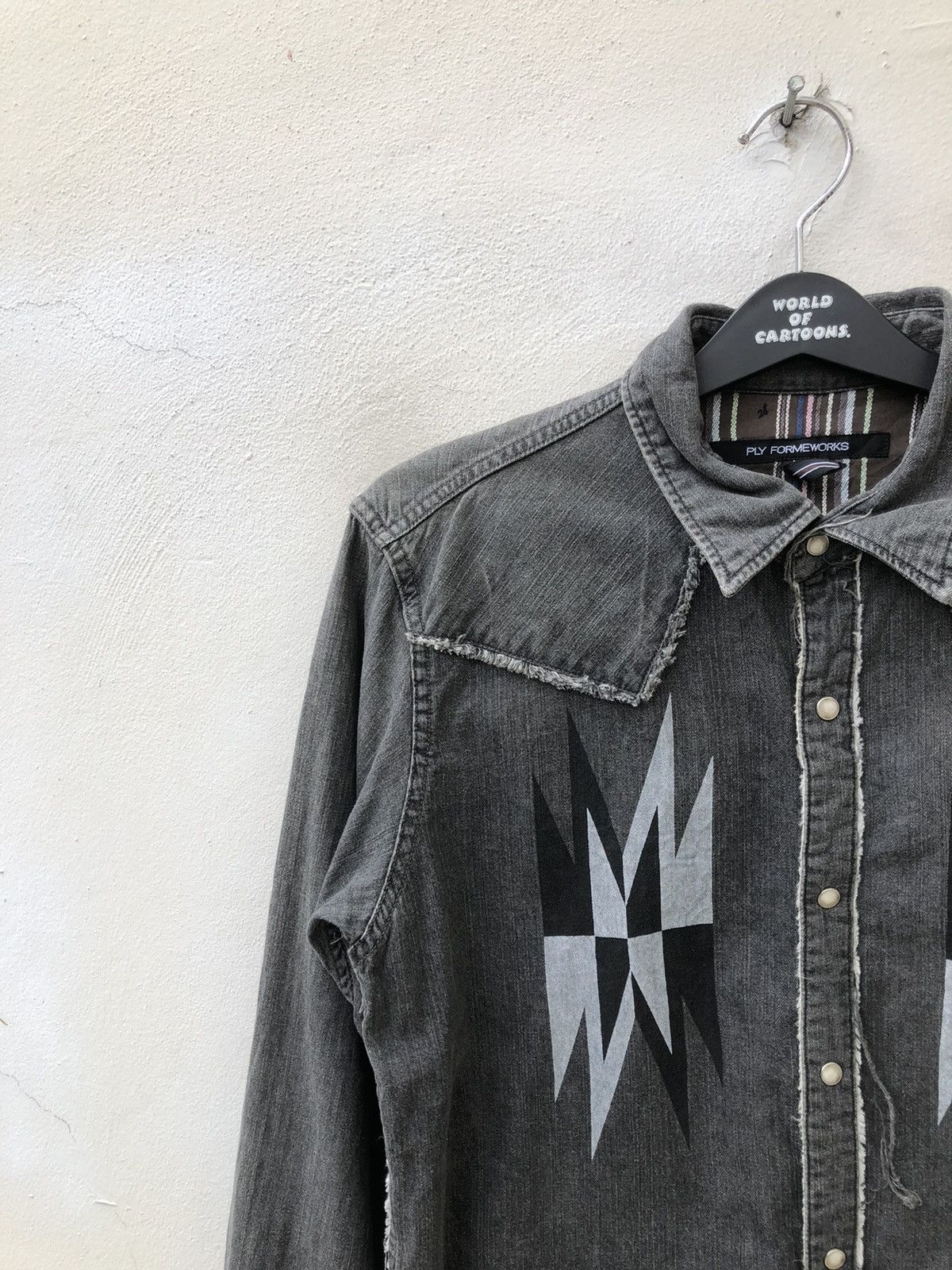 Vintage Ply Formeworks Japan Navajo Distressed Denim Western Shirt Size US L / EU 52-54 / 3 - 5 Thumbnail